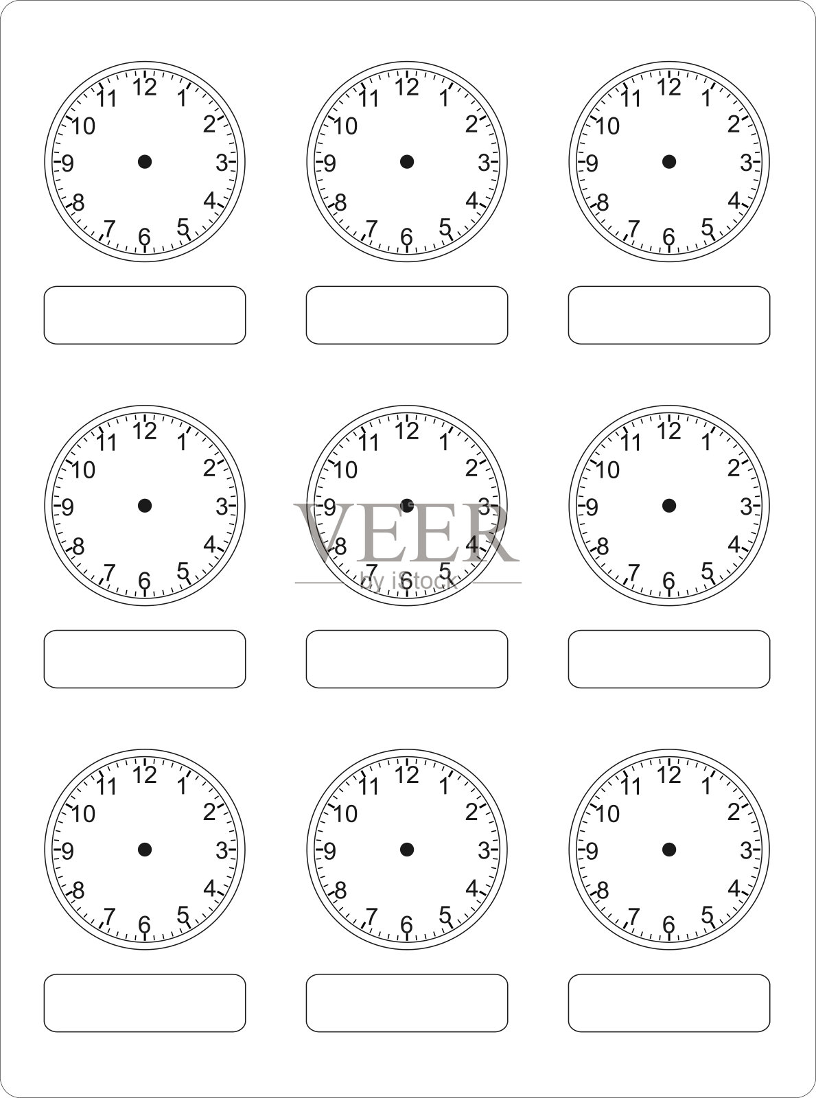 游戏对孩子。现在几点了?插画图片素材