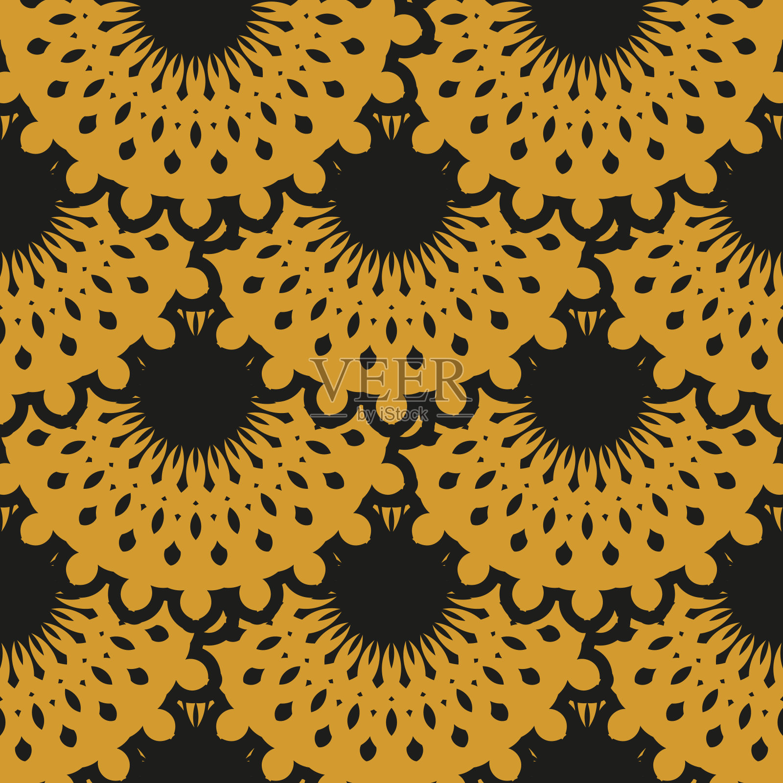 东方抽象无缝矢量背景。墙纸在复古风格的模板。印度的植物区系成分。用于墙纸，包装，包装的图形装饰。插画图片素材