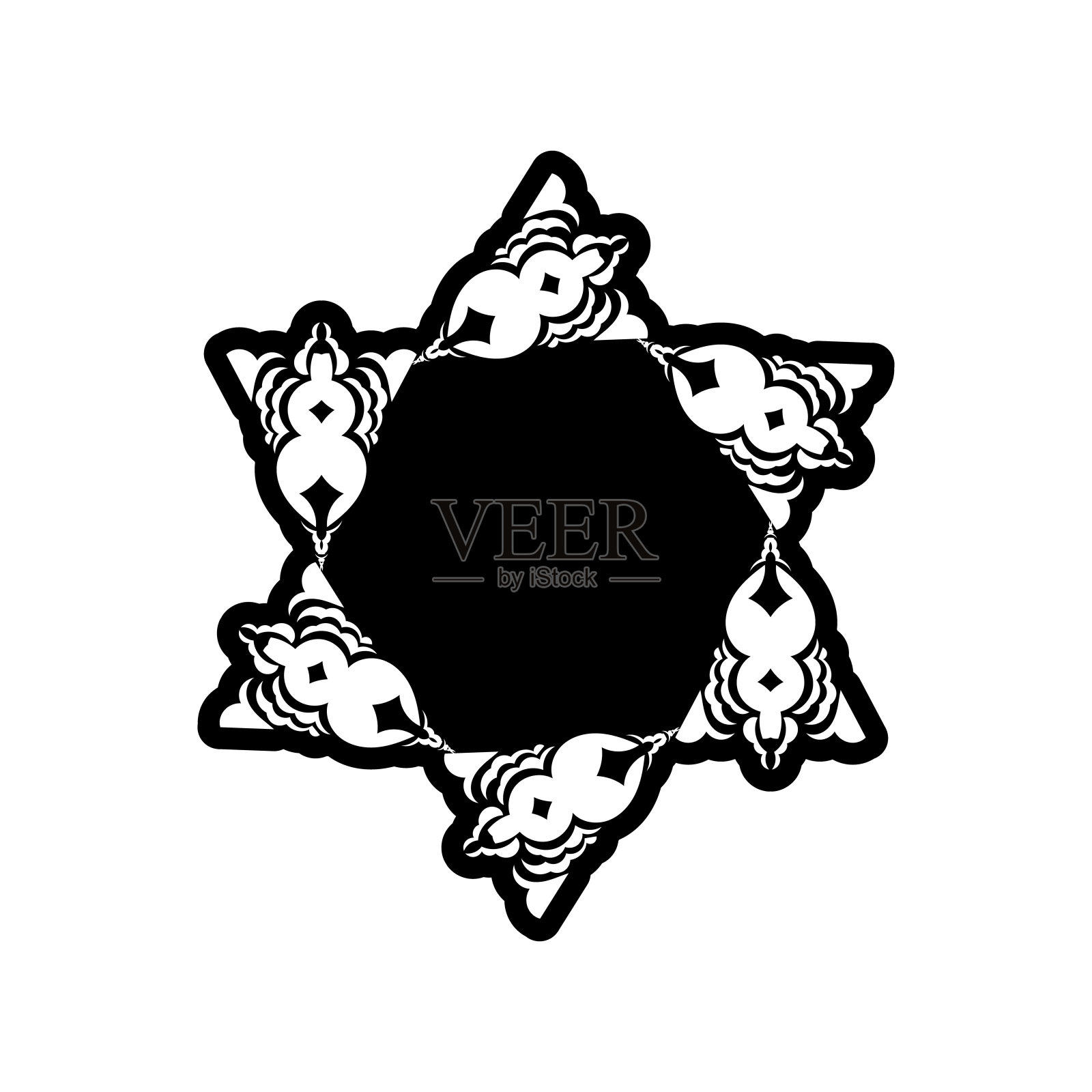 印度的曼荼罗。黑白标识。编织的设计元素。瑜伽标志向量。插画图片素材