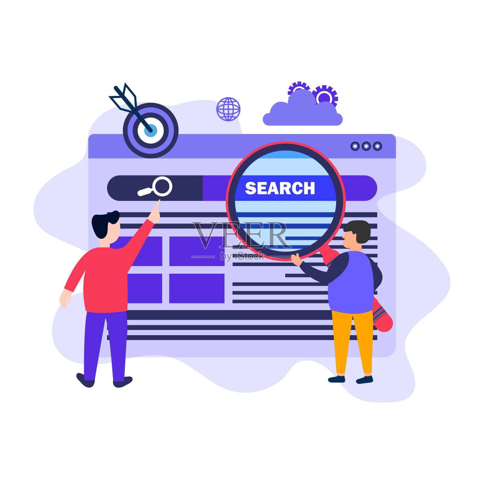 寻找信息的人。网络搜索的概念插画图片素材