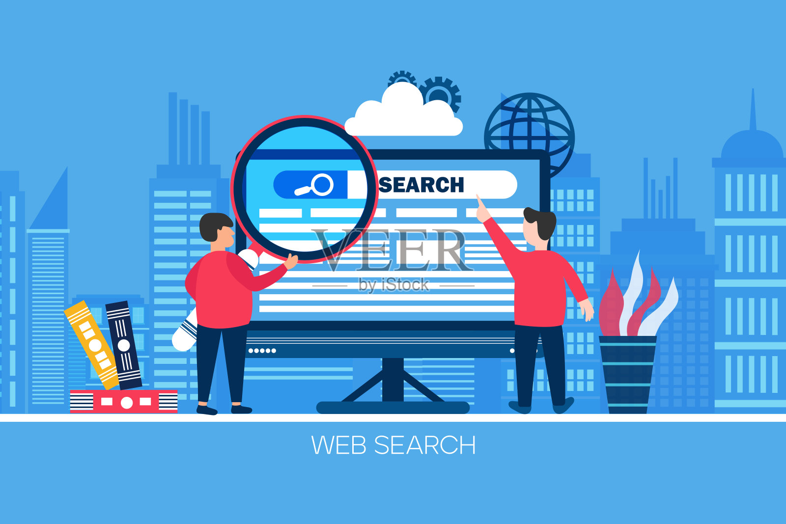 寻找信息的人。网络搜索的概念插画图片素材