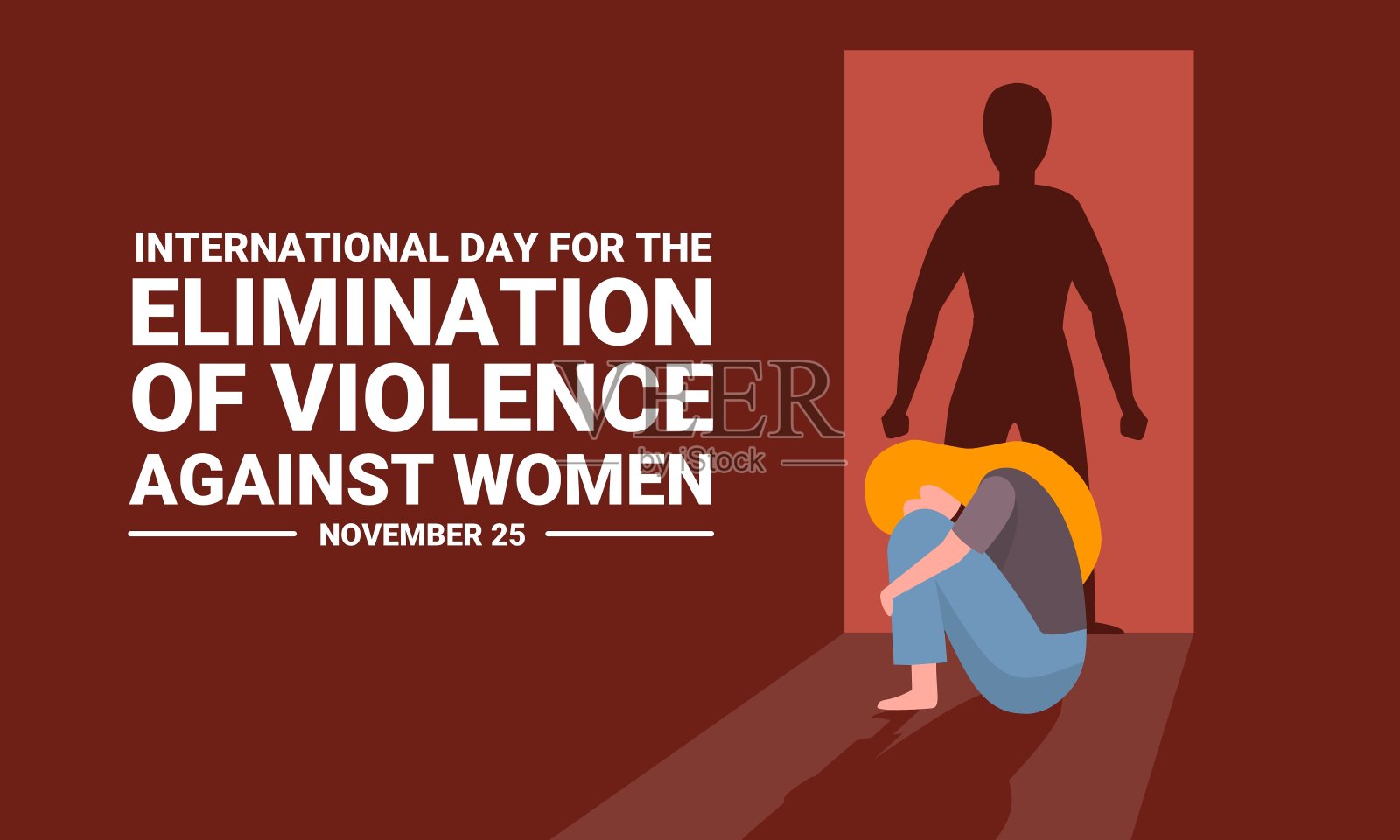 消除暴力侵害妇女行为国际日。插画图片素材