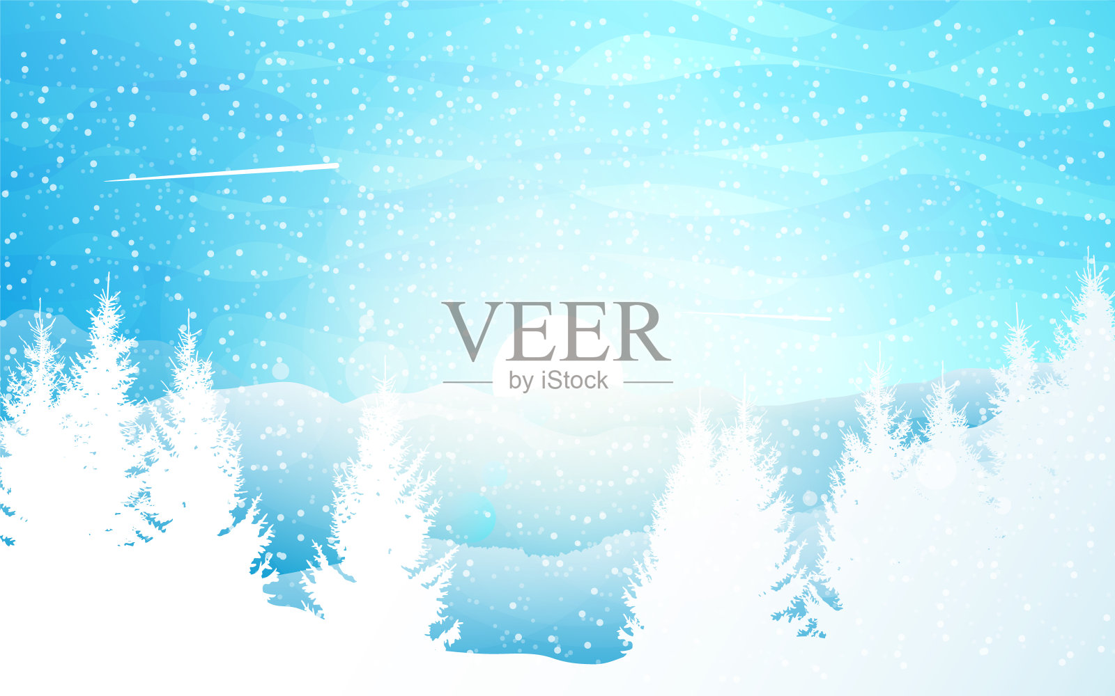 冬天的风景。寒冷的季节。旅行概念的发现。大自然。徒步旅游。冒险。极简主义的图形传单。折叠式平面设计，适用于礼券、代金券、礼品卡。冬天的插图。插画图片素材