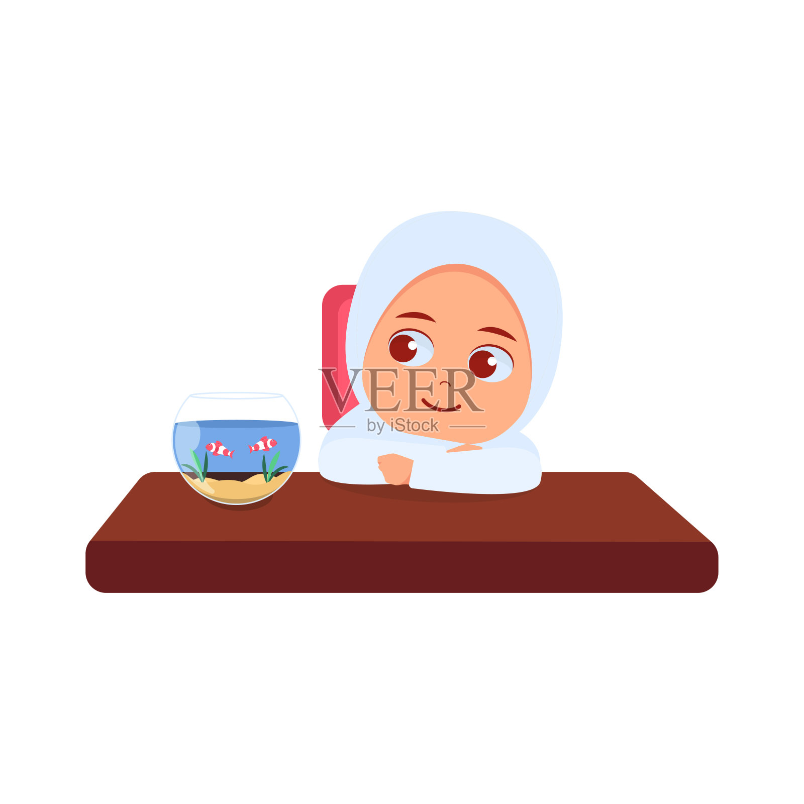 穆斯林女孩插画图片素材