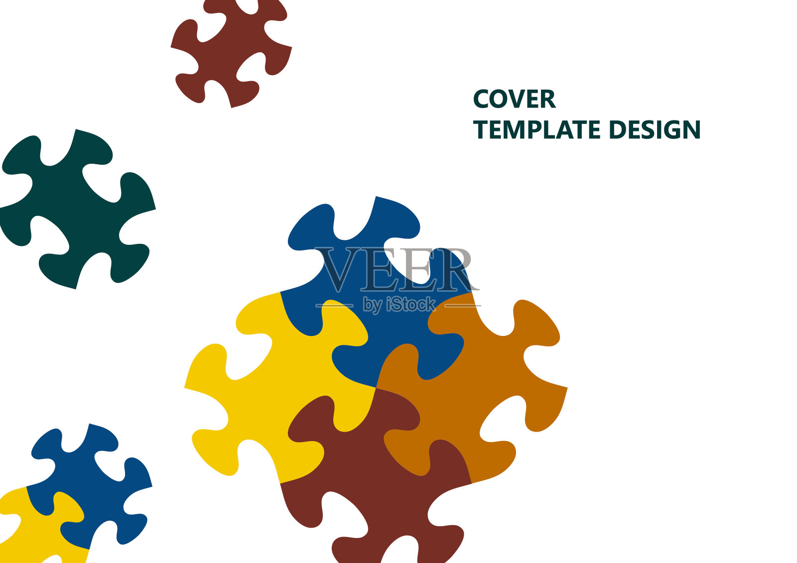 颜色鲜艳的字谜，用字谜的地方为文字。团结，团队合作的理念。向量插画图片素材