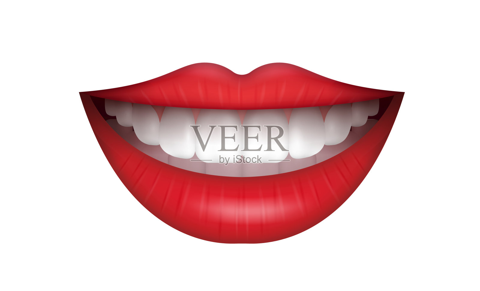现实的红唇矢量插图孤立的白色图标彩色打印时尚魅力的女孩美容唇膏化妆设计元素图片