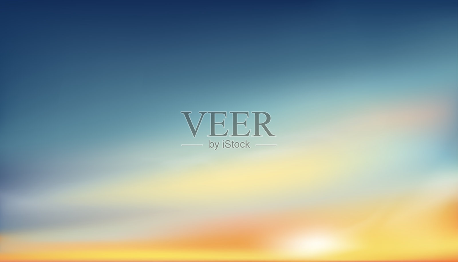 日出在早晨与蓝色的天空，橙色，黄色，粉红色，戏剧性的黄昏景观与日落在晚上，矢量网格地平线黄昏天空旗帜的阳光为四季背景插画图片素材