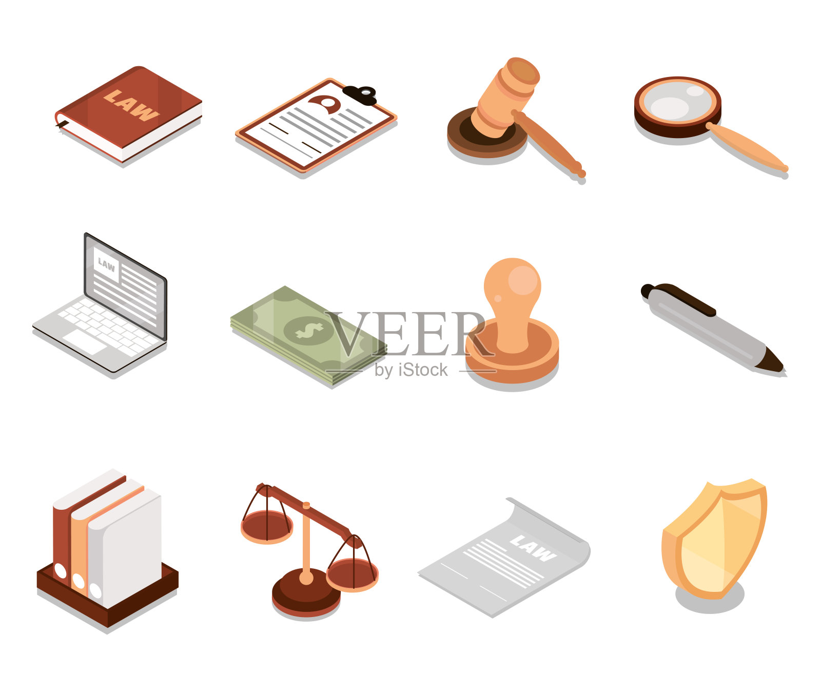 一套法律和正义插画图片素材