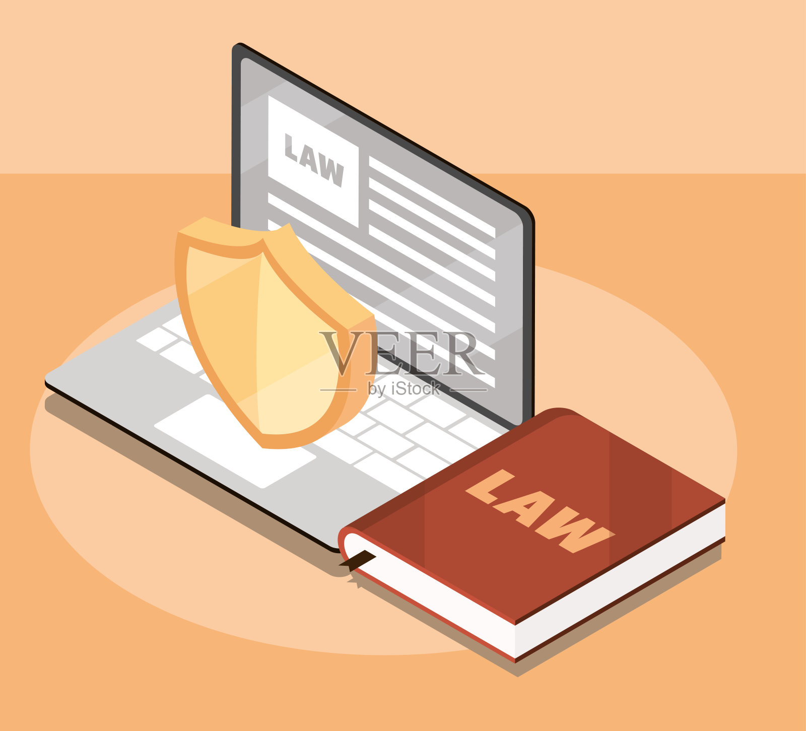 公正与法律概念插画图片素材