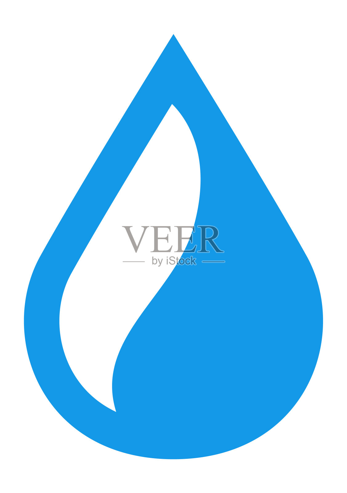 蓝色的下降。干净的淡水标志。纯洁的迹象插画图片素材