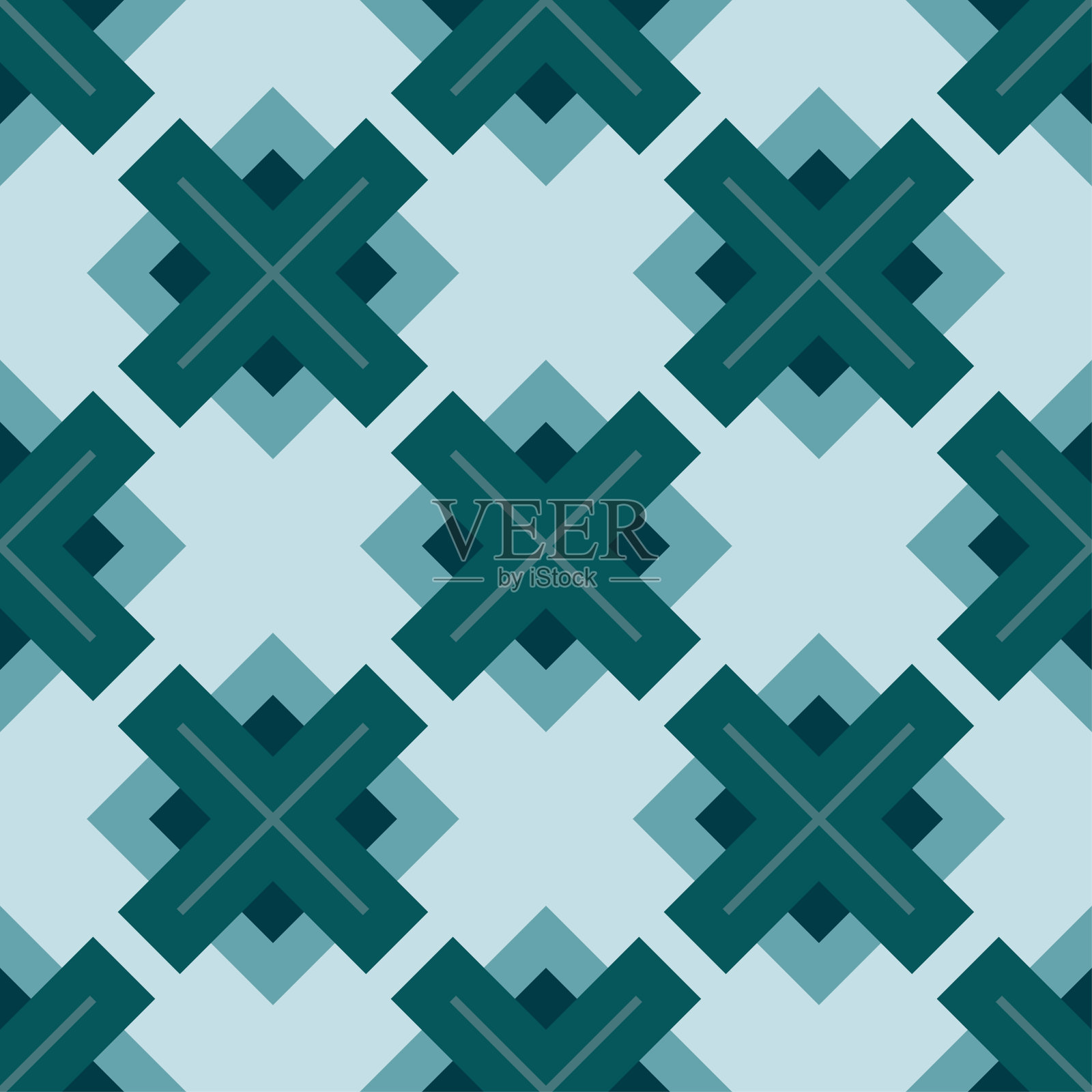 抽象的菱形和对角线无缝几何图案。矢量图插画图片素材