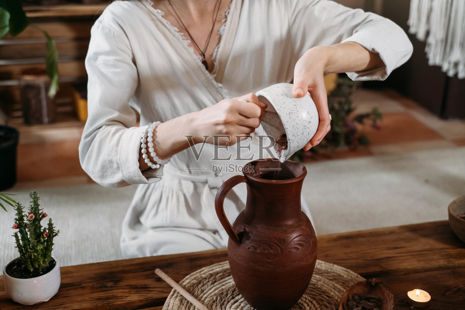 可可仪式，心开仪式在有气氛的地方照片摄影图片