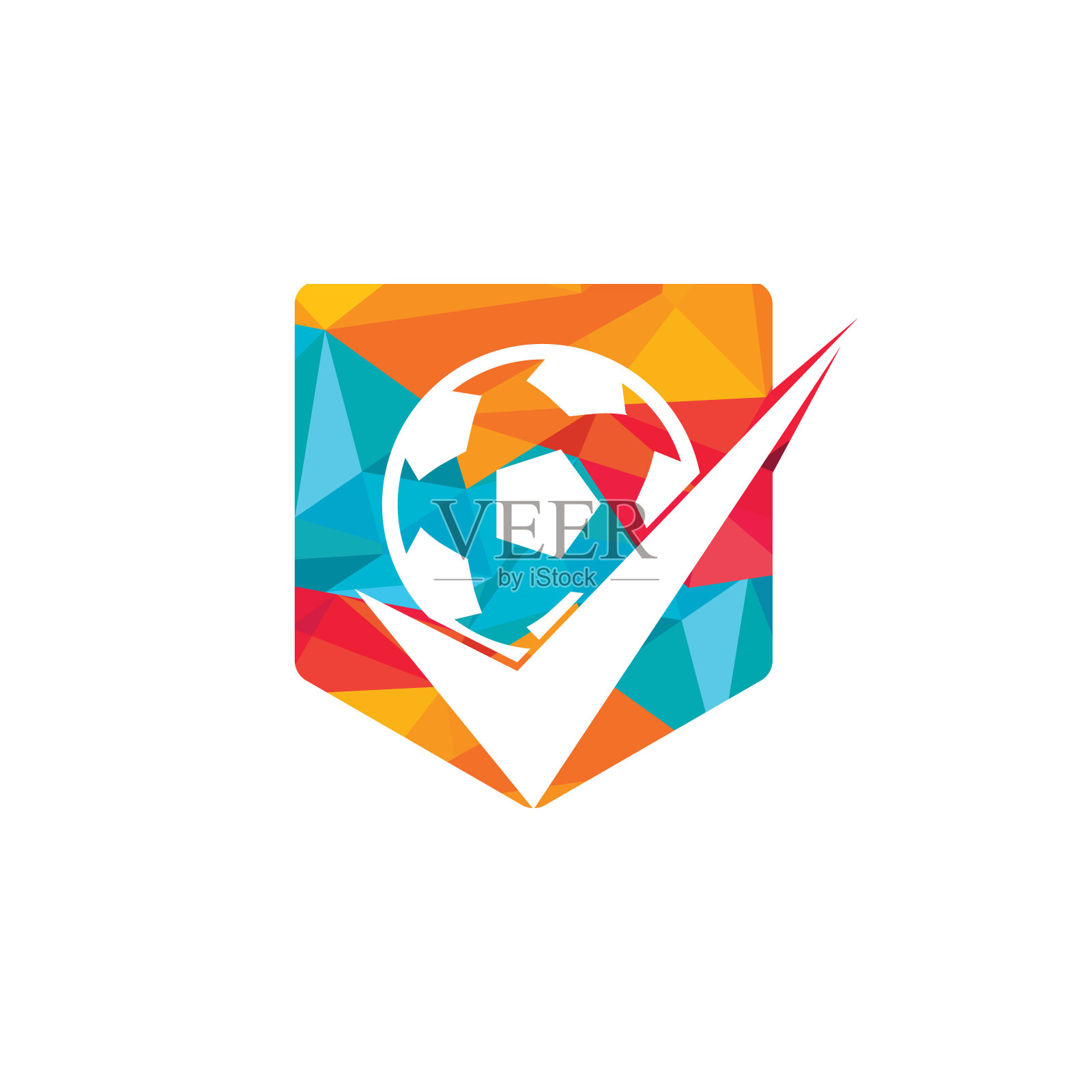 检查足球矢量符号设计。插画图片素材