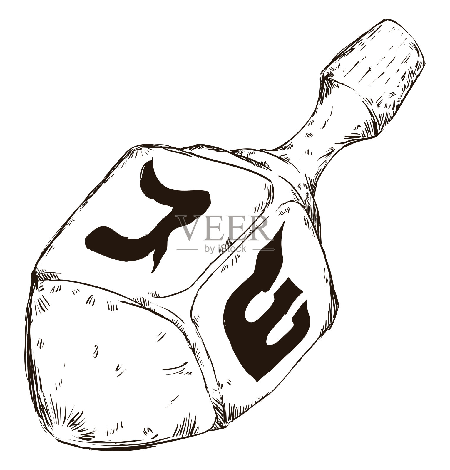 手工绘制的传统陀螺设计插画图片素材