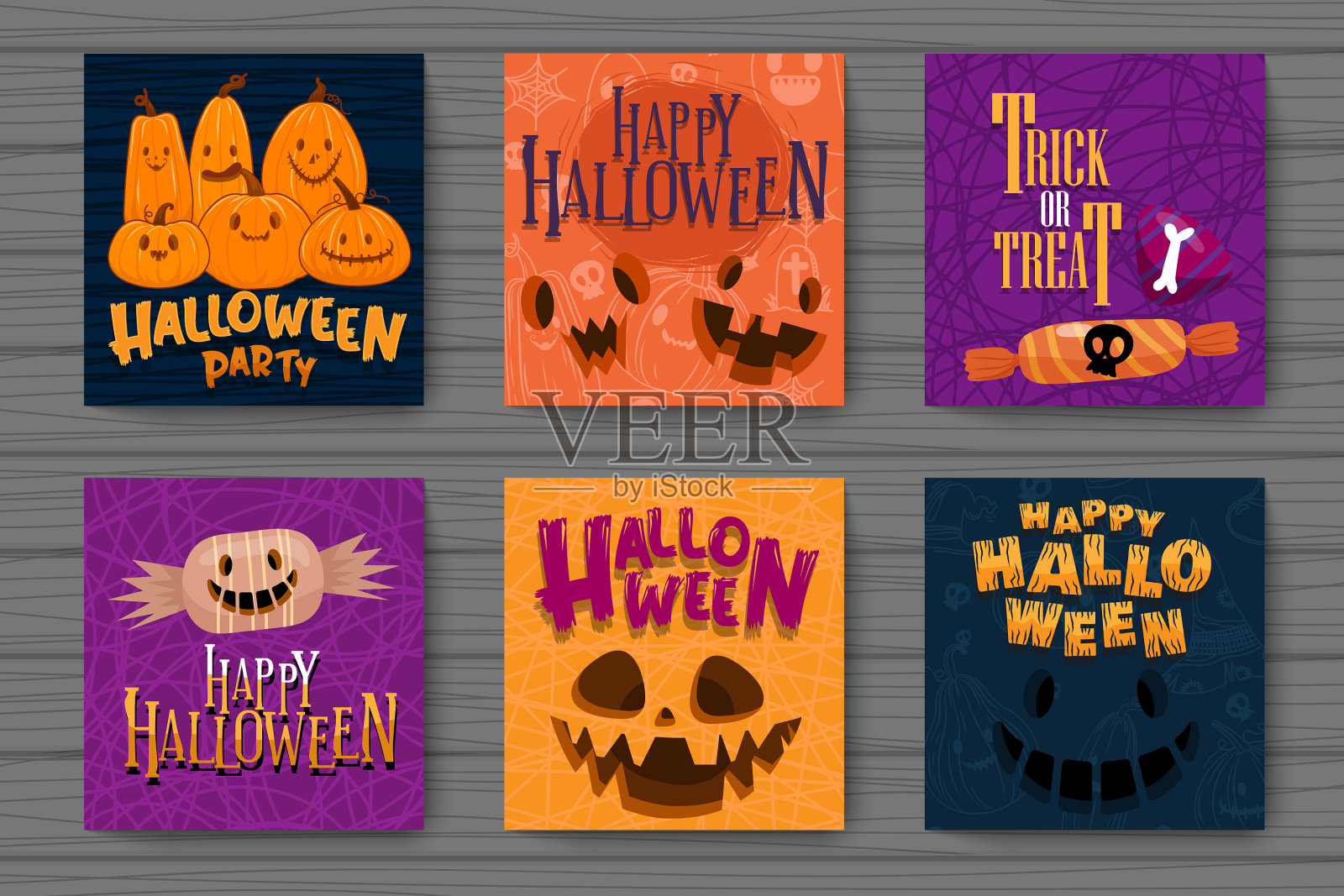 万圣节不给糖就捣蛋海报快乐插画图片素材