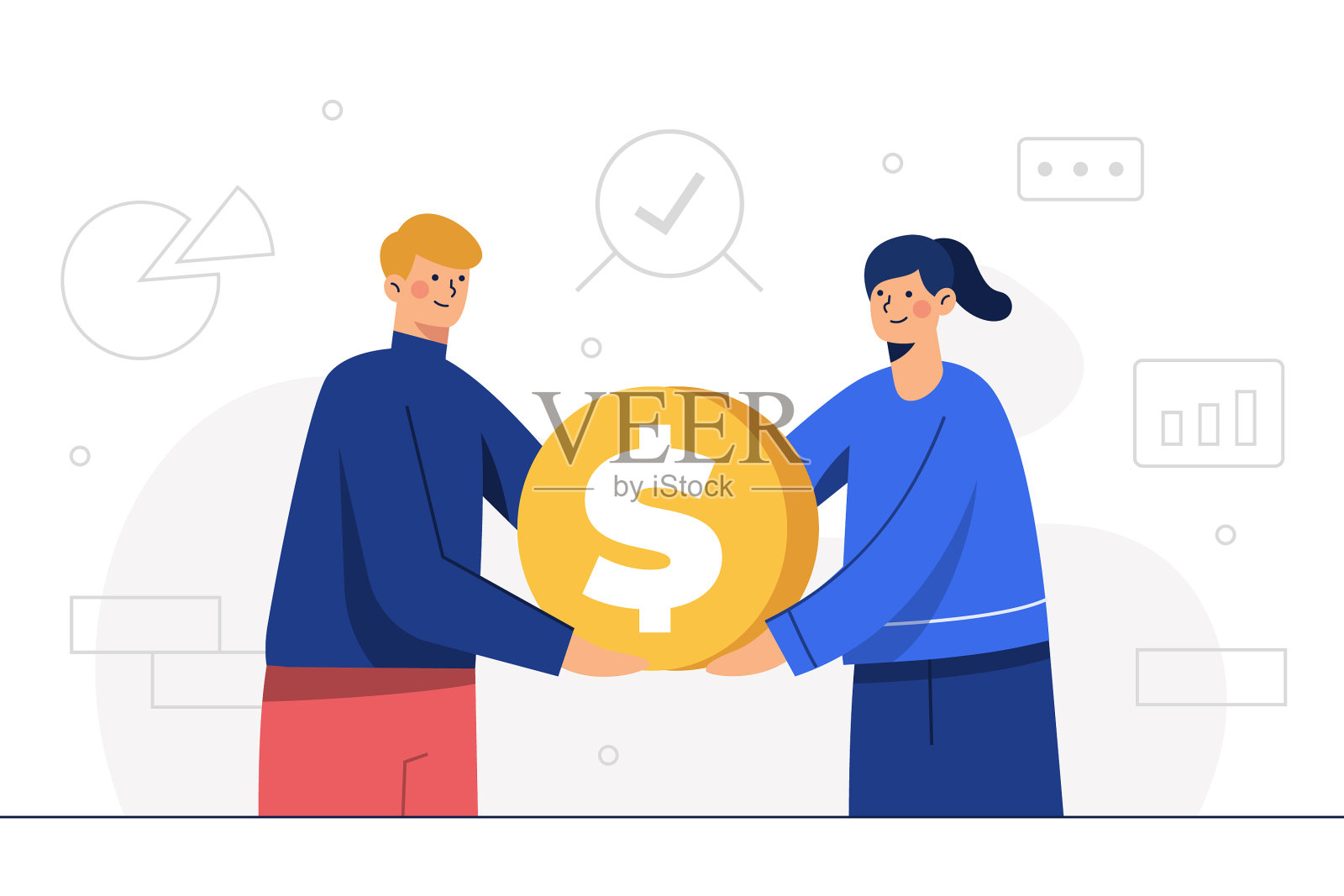 女教师奖励正确的男孩插画图片素材