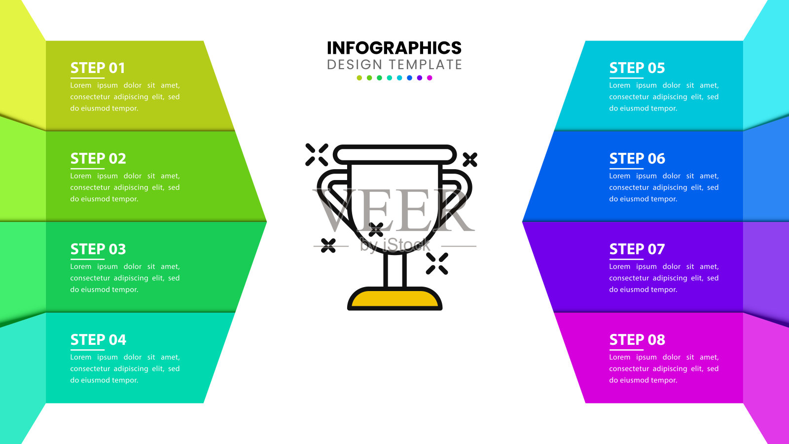 信息图表设计模板。8步创造概念设计模板素材