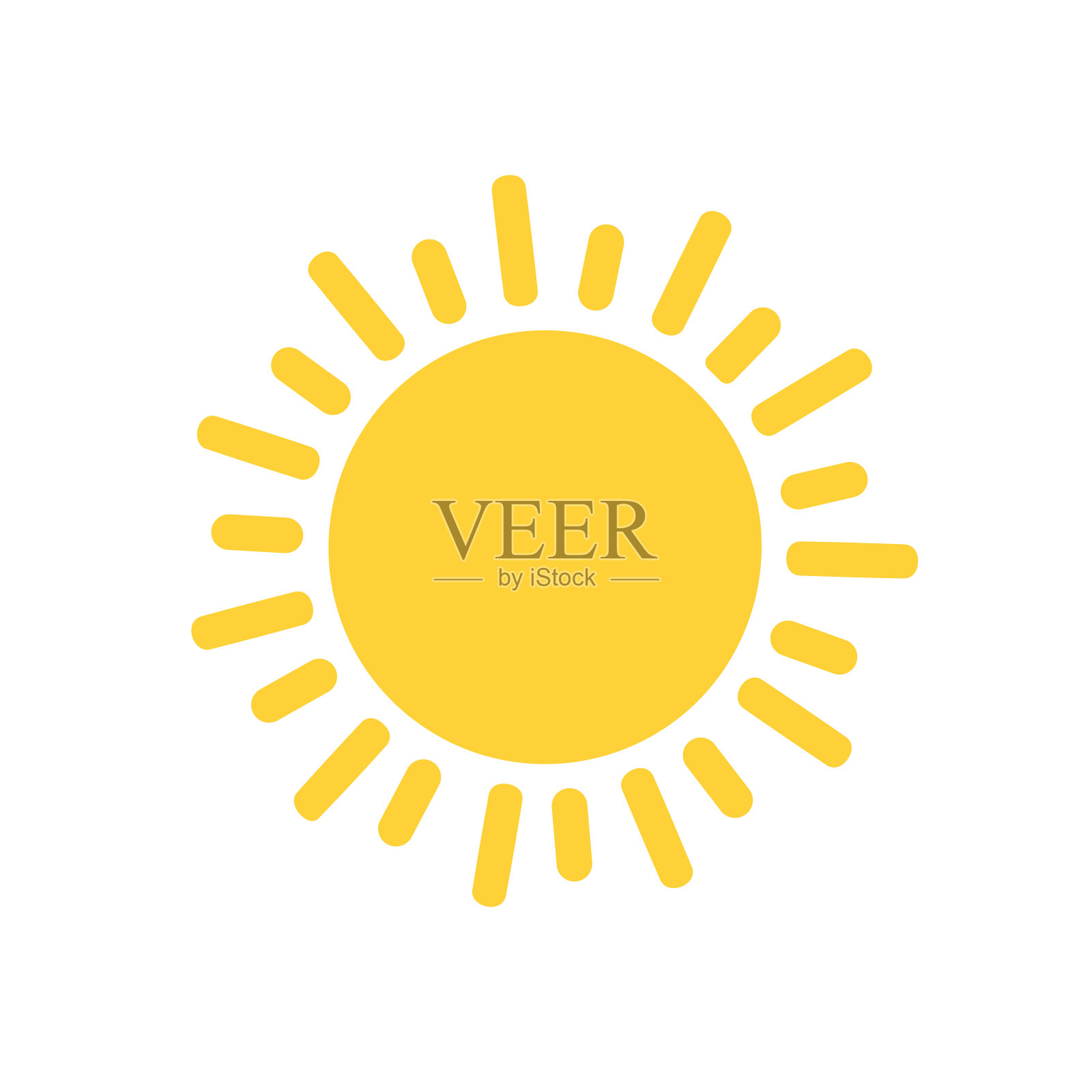 太阳图标。时尚矢量夏季标志网站设计。矢量图插画图片素材