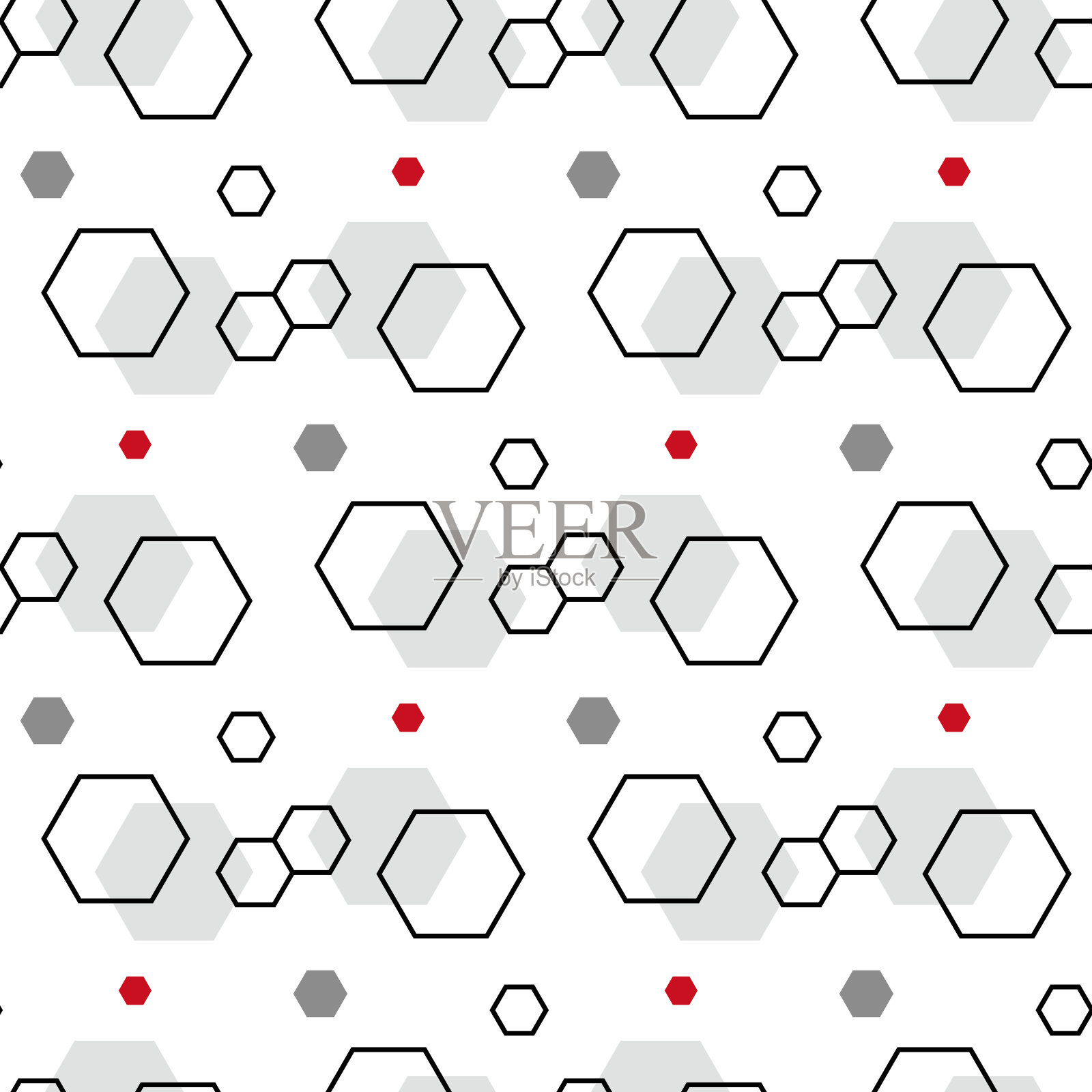 几何无缝模式与多边形。灰色几何形状的抽象背景。插画图片素材