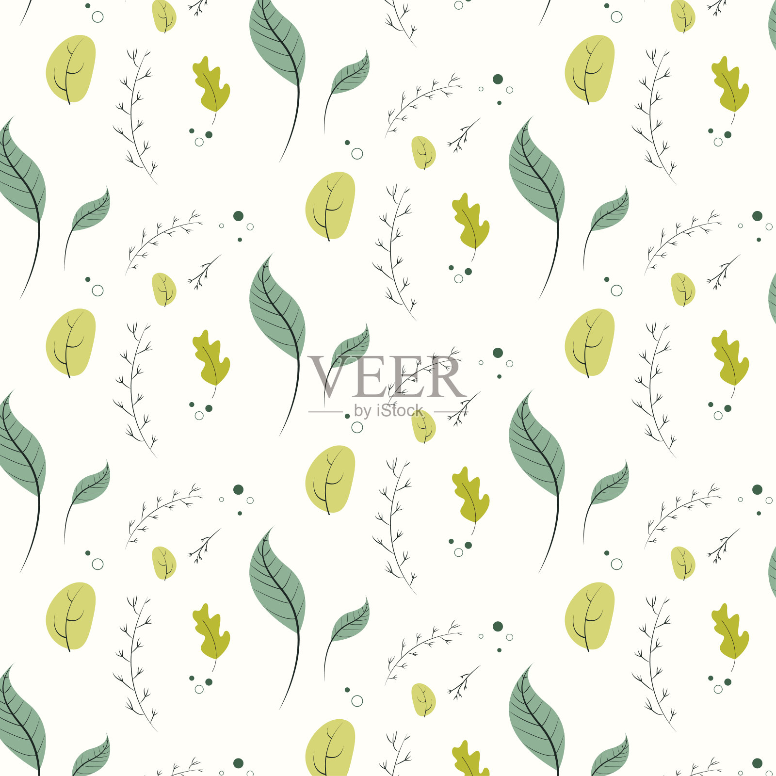 叶子图案背景矢量设计插画图片素材