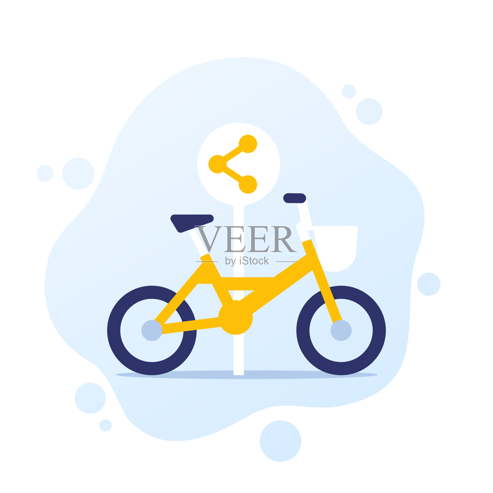 自行车共享点，区域，矢量图标设计元素图片