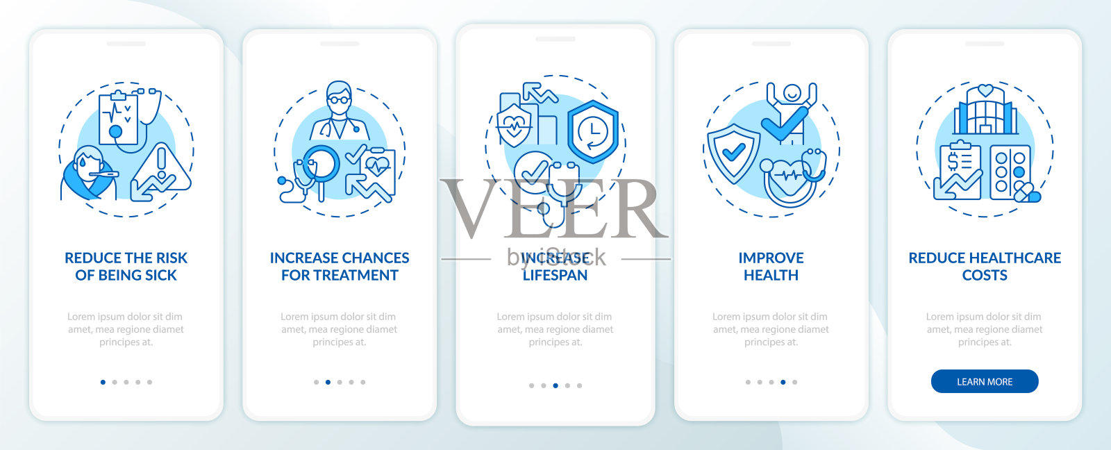 检查好处蓝色登机手机应用程序页面屏幕插画图片素材