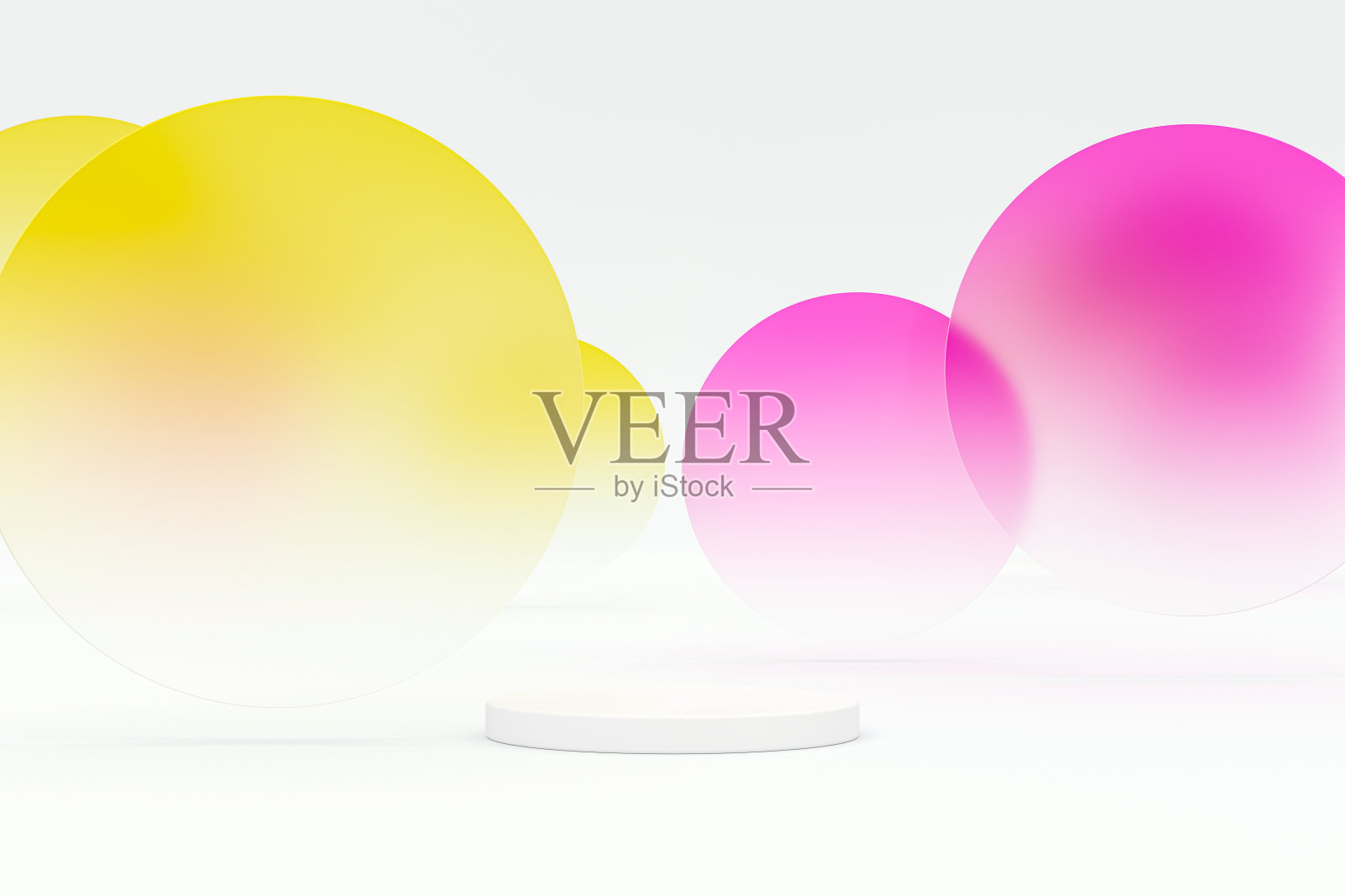 美丽时尚的散景背景与讲台的产品展示。照片摄影图片