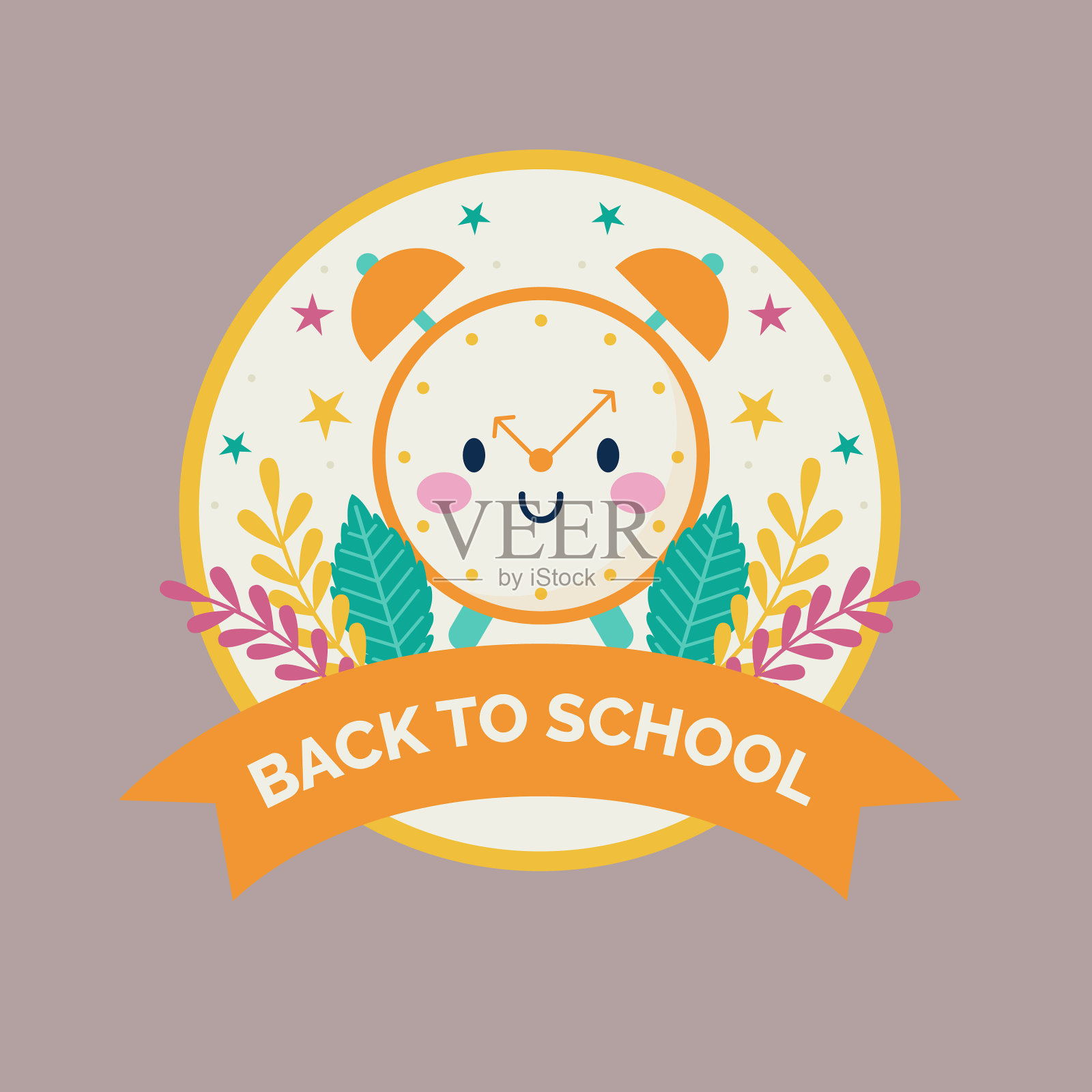 手绘返校插画图片素材