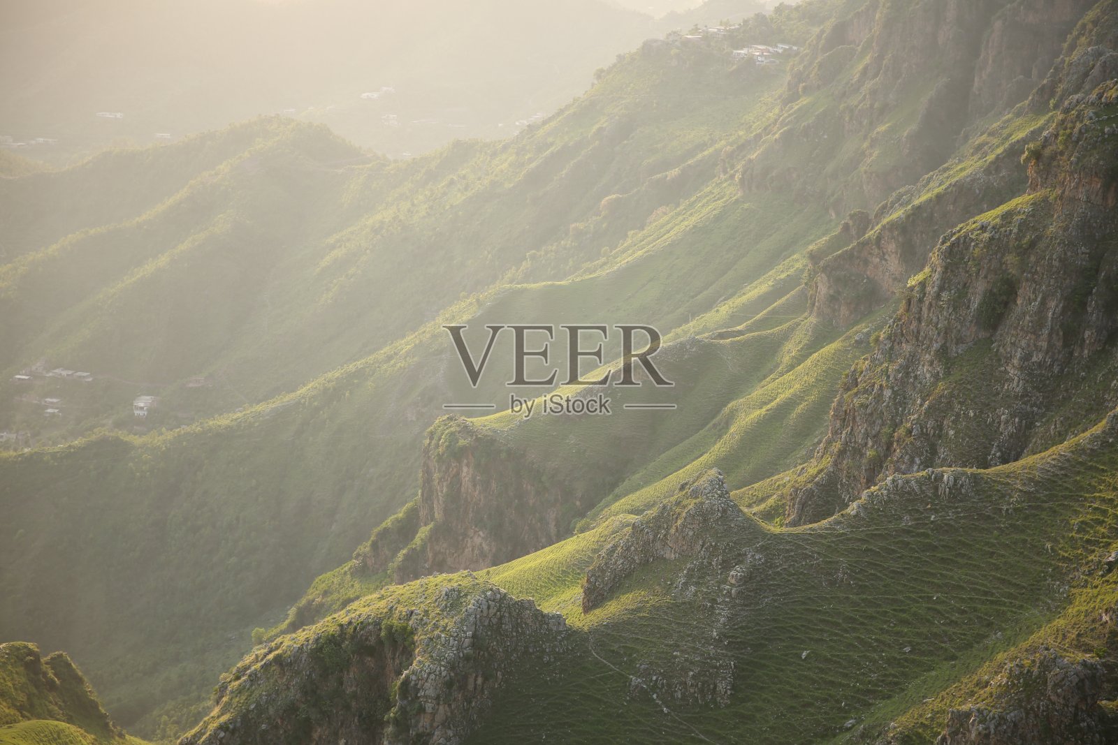 山谷的高角度视图照片摄影图片