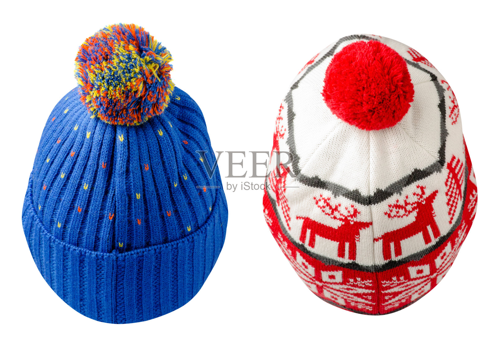 针织帽孤立在白色背景照片摄影图片