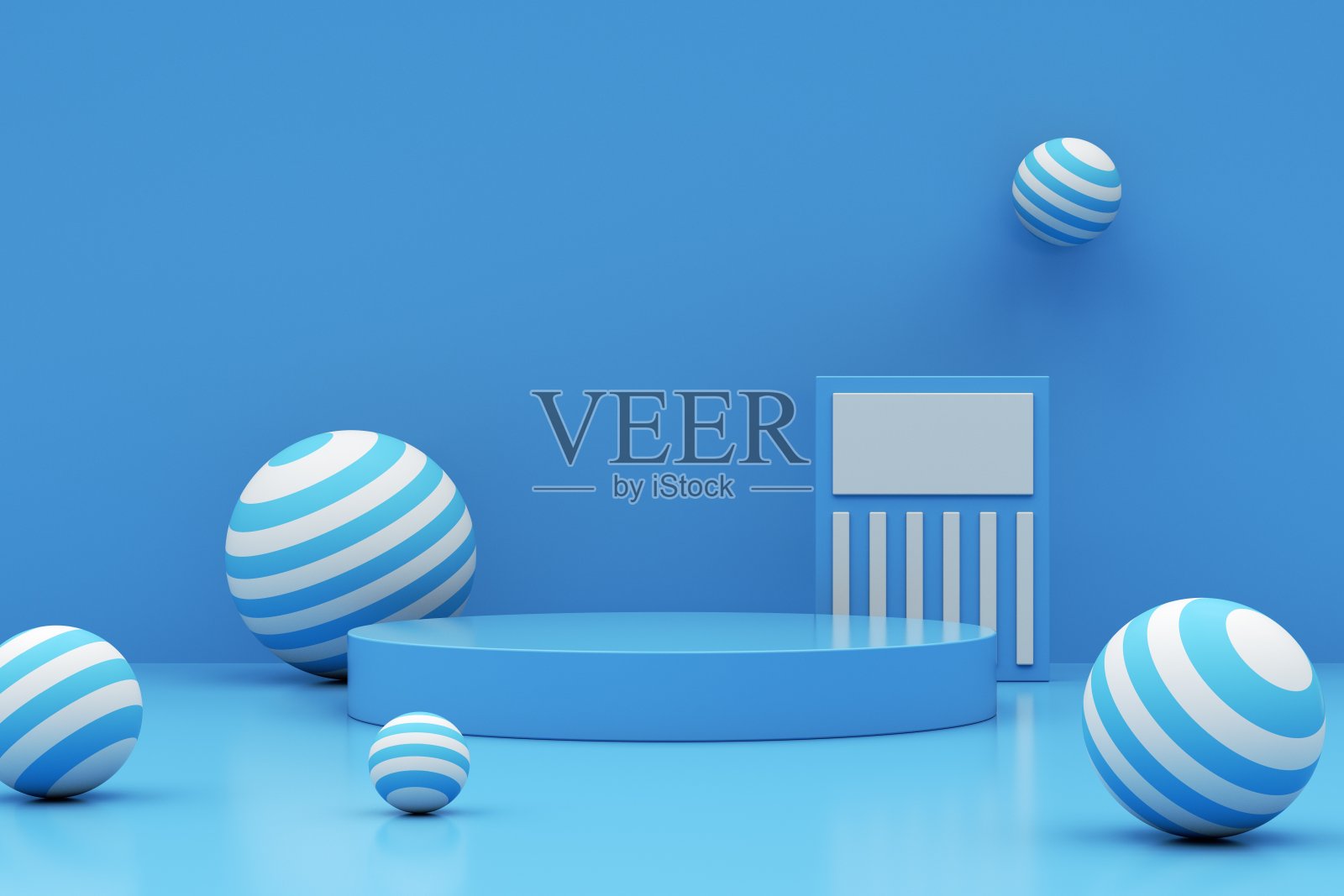 最小的平台为产品展示包围的球体3d渲染照片摄影图片