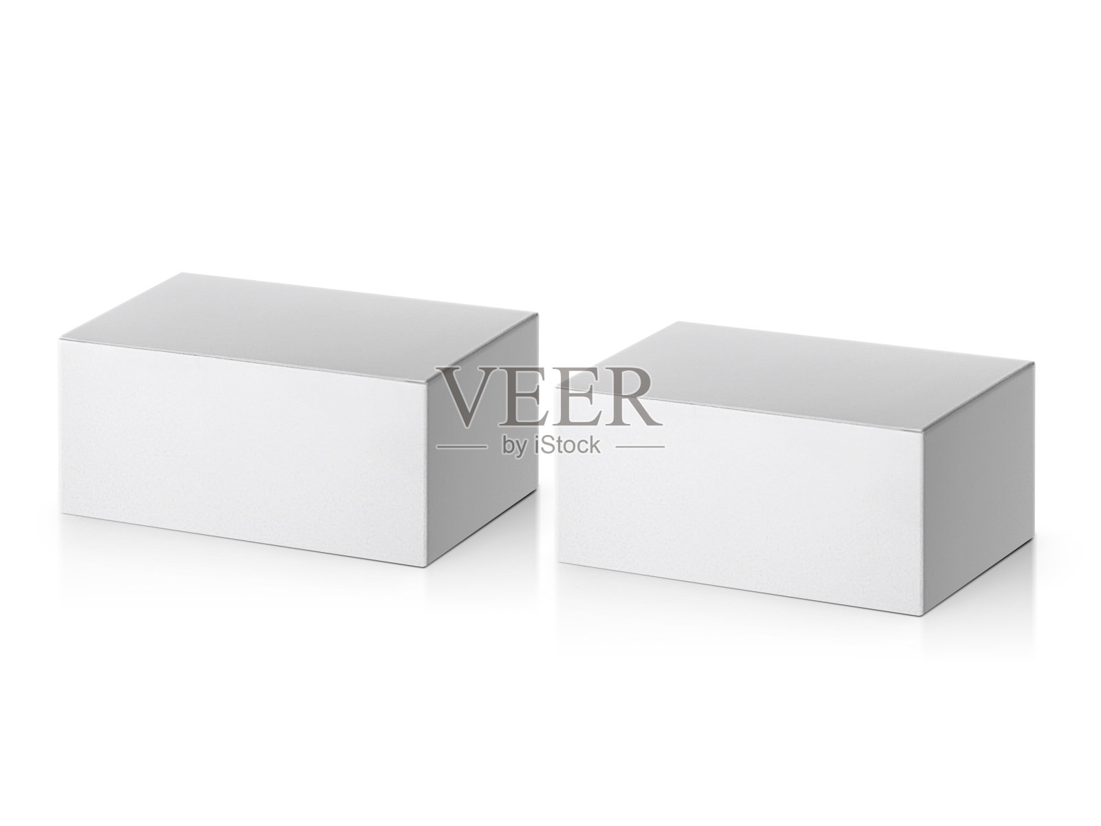 空白包装白色纸板箱隔离在白色背景准备包装设计照片摄影图片
