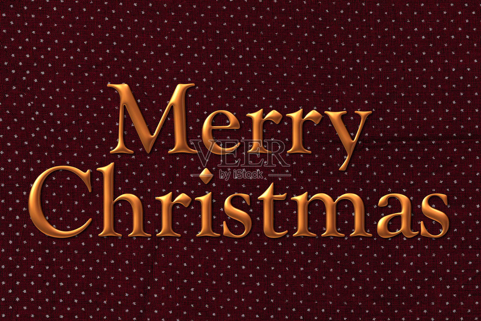 圣诞快乐，红色背景上的金色字母，3d插图照片摄影图片