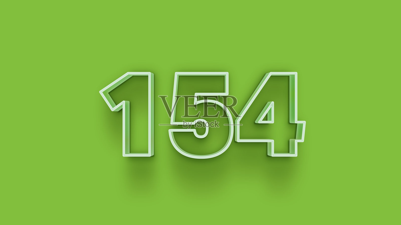 绿色3d数字154孤立在绿色背景优惠券154 3d数字渲染折扣收集为您独特的销售海报，横幅广告，圣诞节，圣诞节销售和更多插画图片素材
