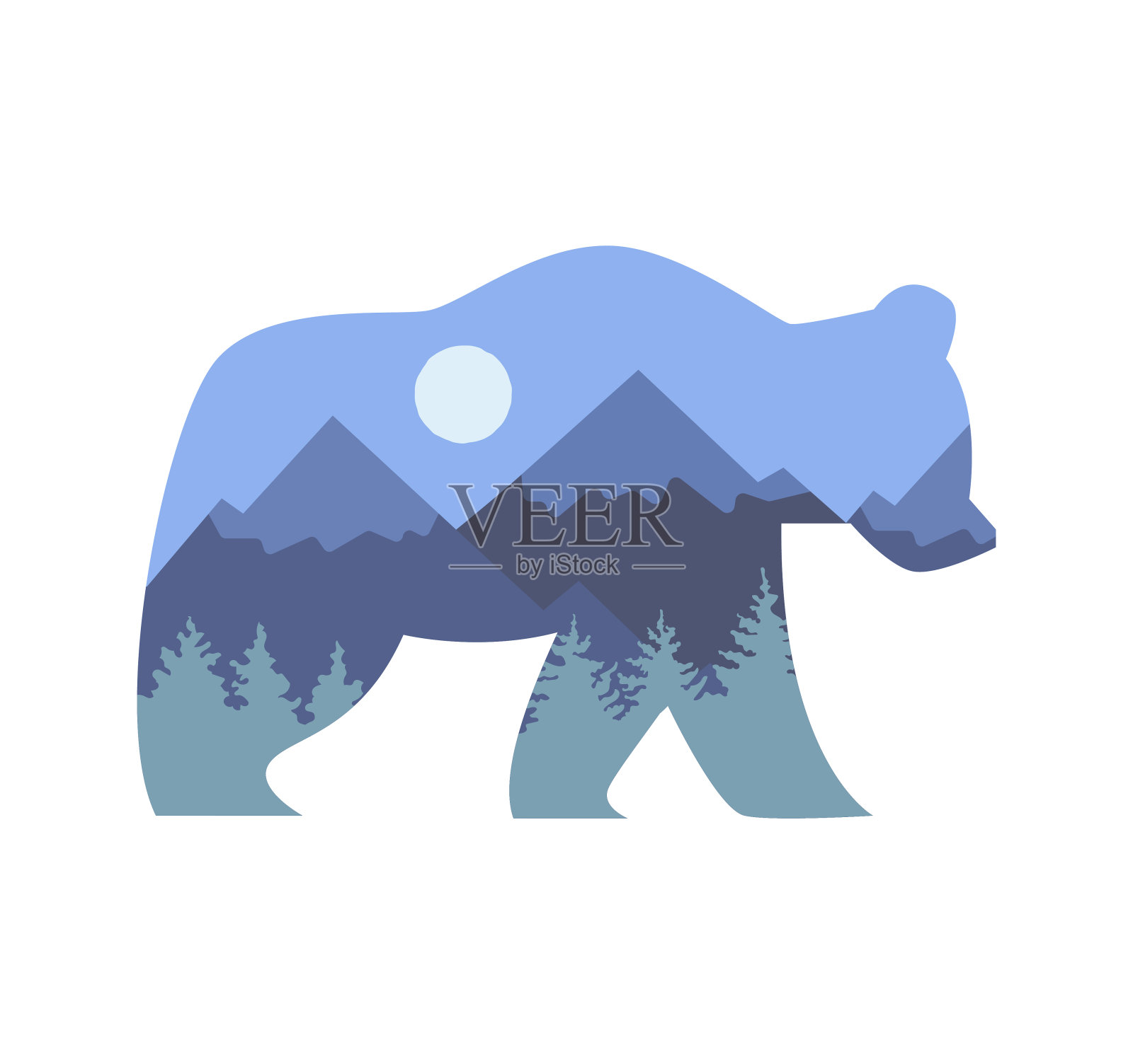 野营和徒步旅行的标志插画图片素材