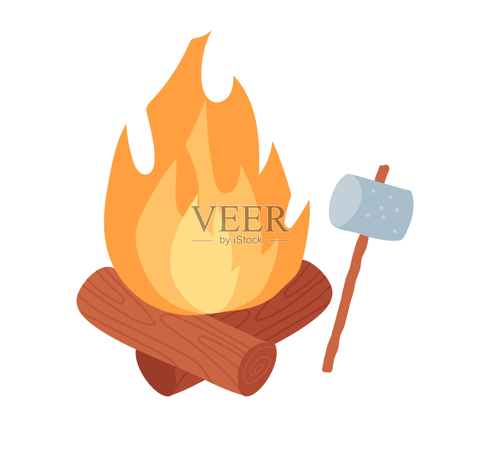 野营和徒步旅行的标志图标素材