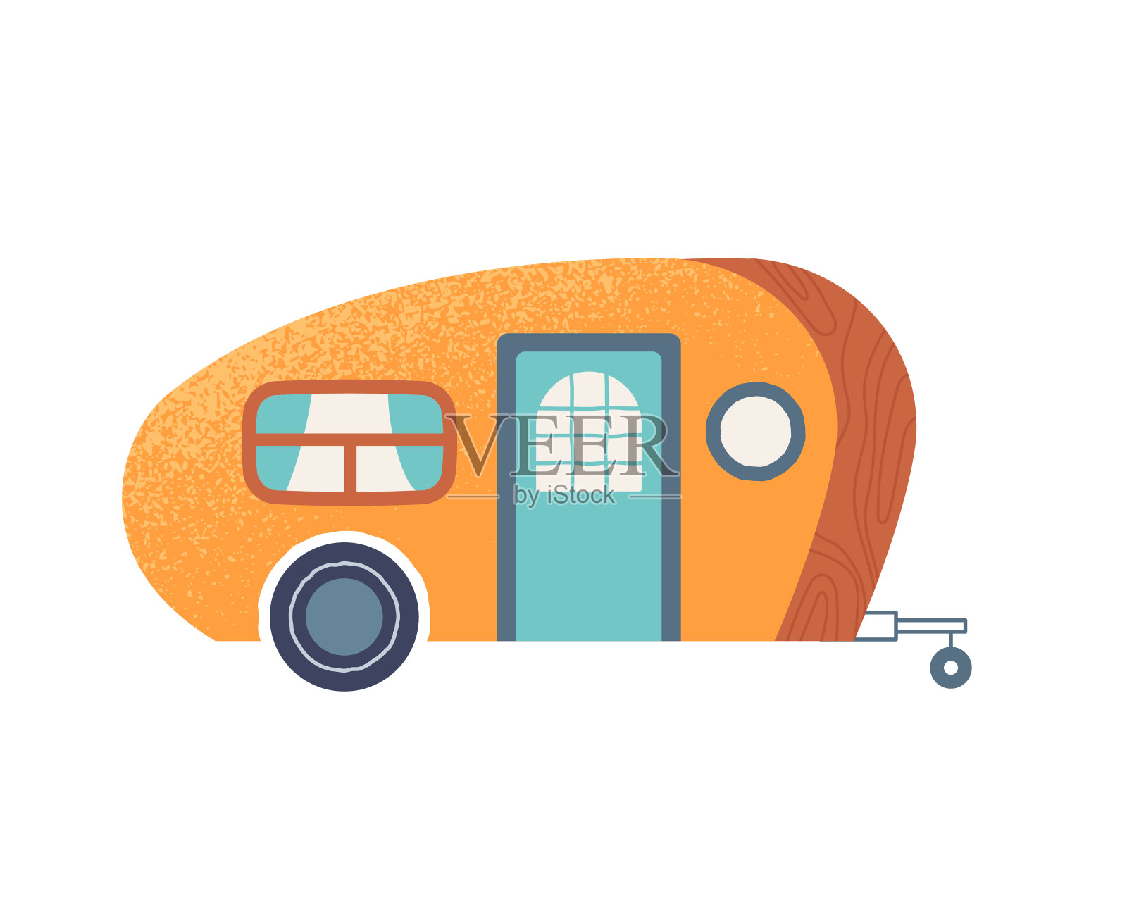 露营拖车贴纸插画图片素材