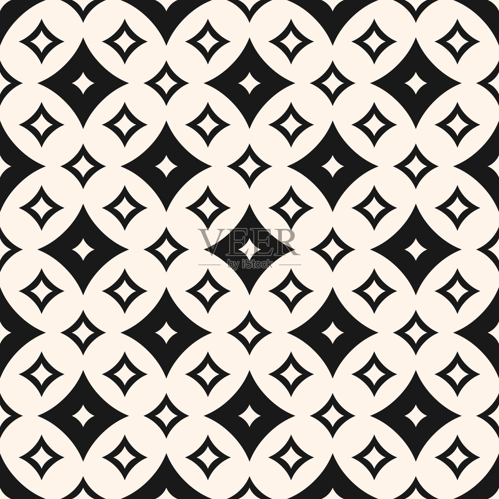 矢量单色几何纹理与钻石形状，菱形，星星插画图片素材