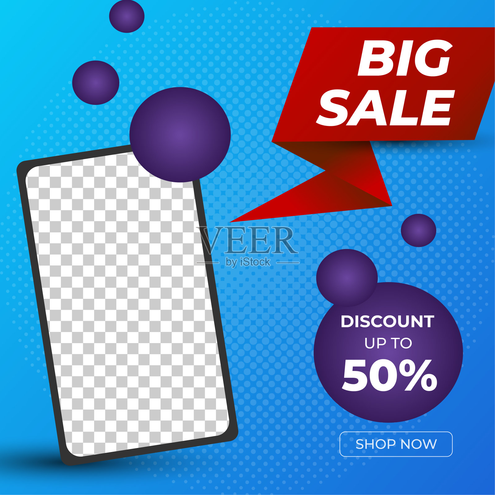 一组可编辑的方形横幅模板。具有抽象形状的现代动态背景色。适合社交媒体模板，instagram和网络互联网广告。矢量插图与照片学院插画图片素材