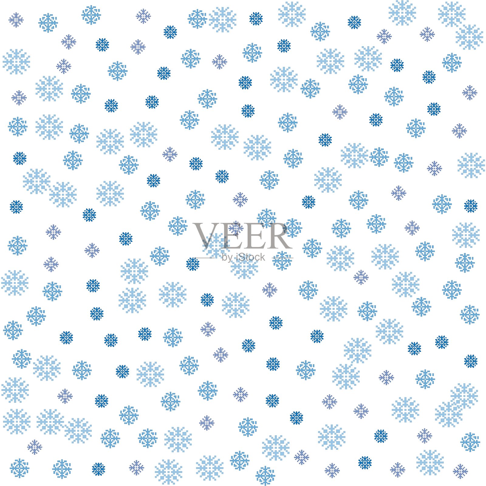 蓝色的雪花斑驳在白色上。复古的冬季节日背景。每股收益10插画图片素材