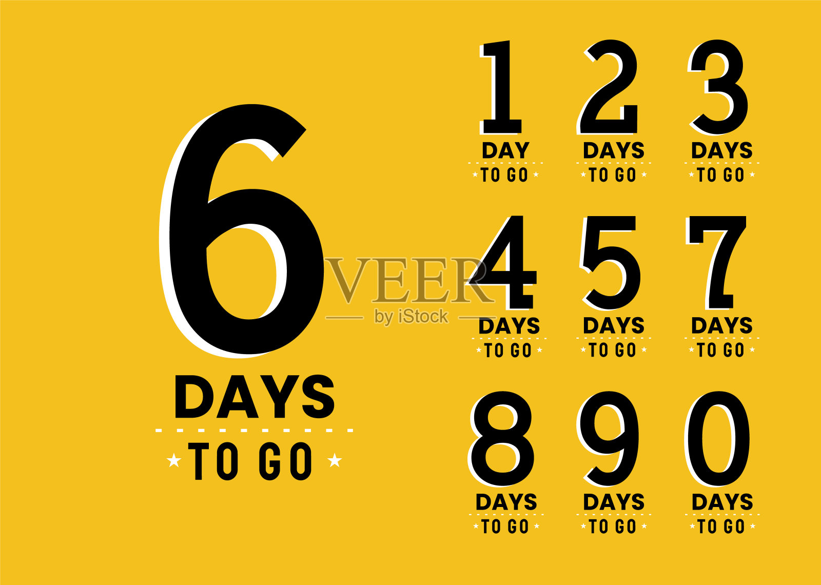 还有几天的时间。贴纸和横幅计时器包。插画图片素材
