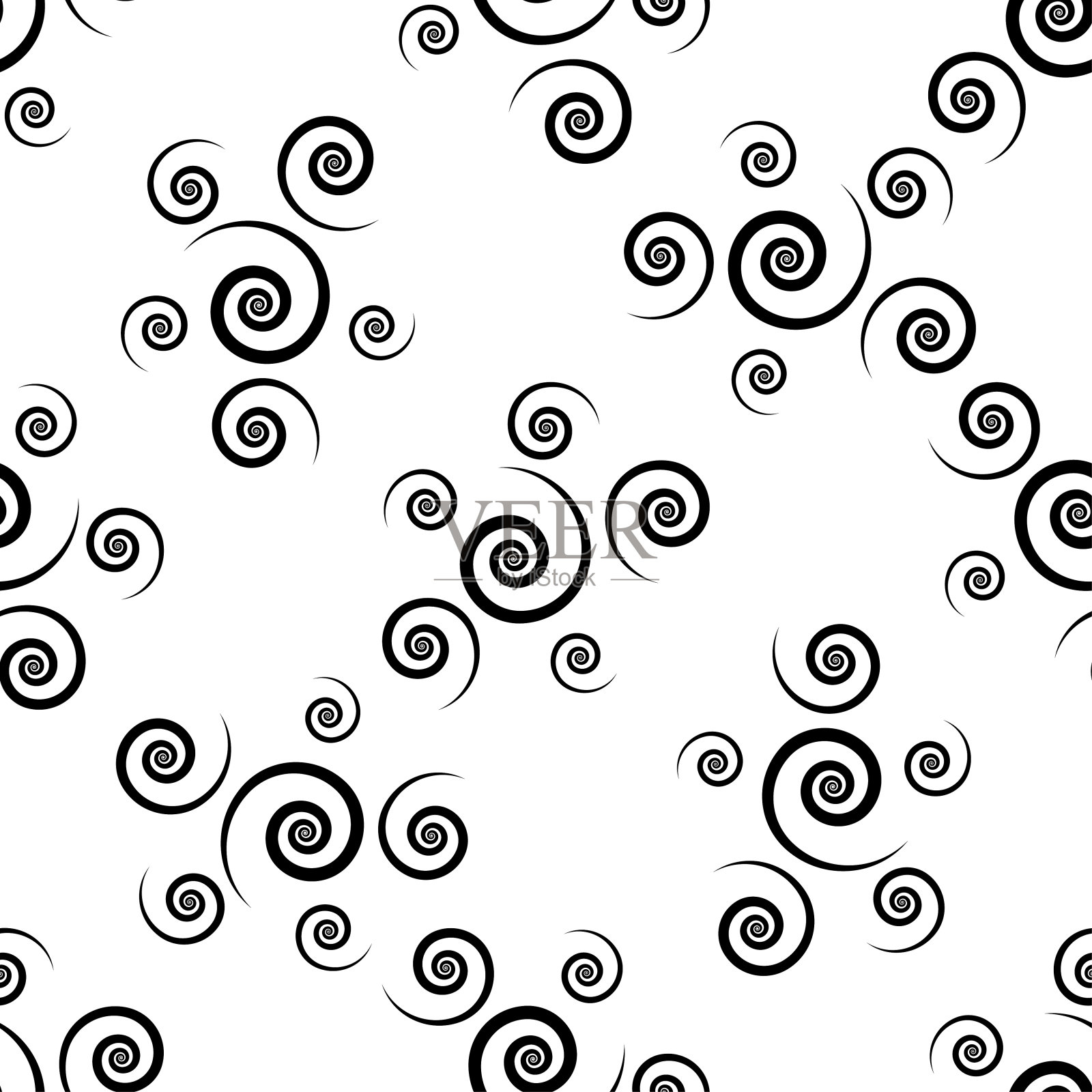 螺旋无缝图案矢量图白色背景纹理插画图片素材