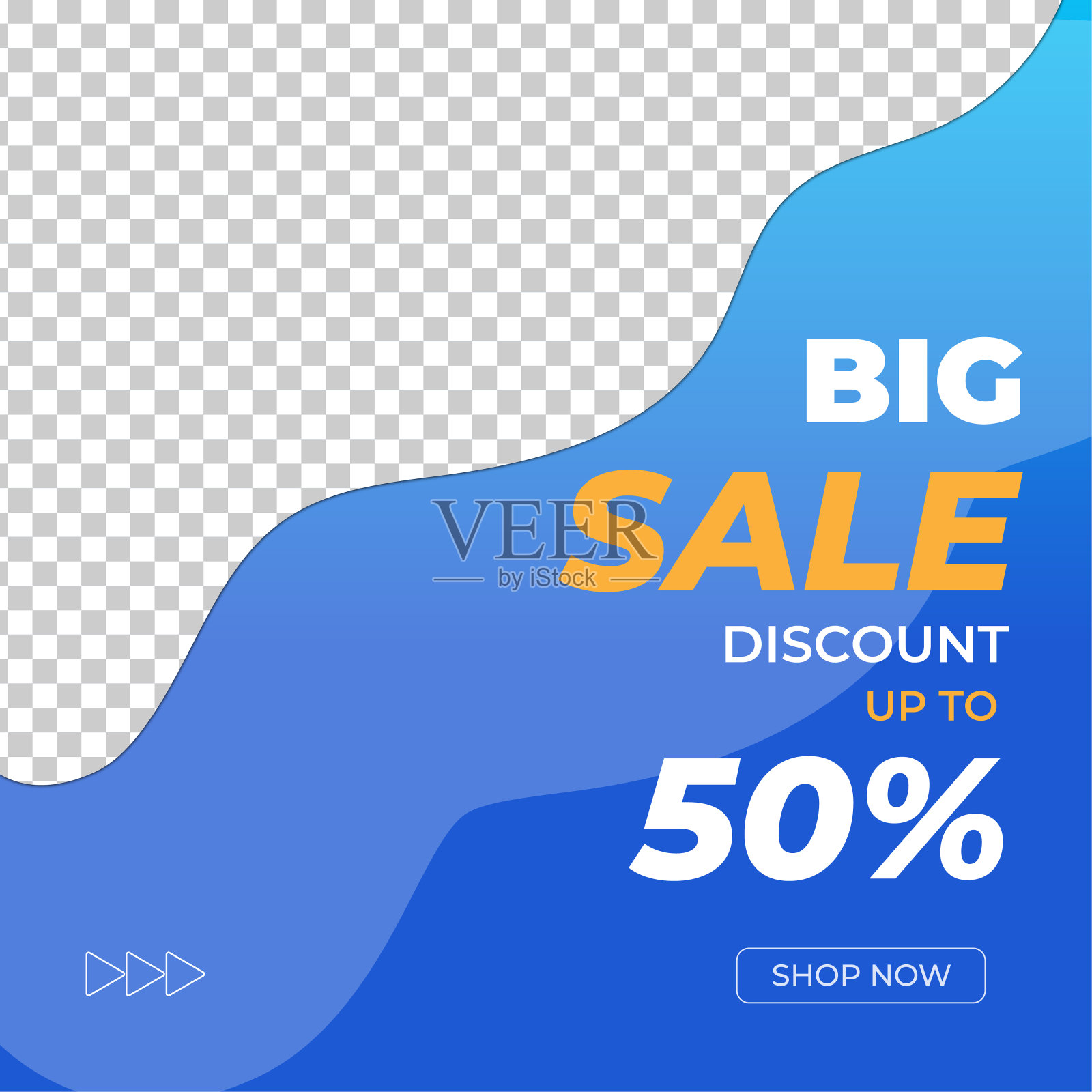 一组可编辑的方形横幅模板。具有抽象形状的现代动态背景色。适合社交媒体模板，instagram和网络互联网广告。矢量插图与照片学院设计模板素材