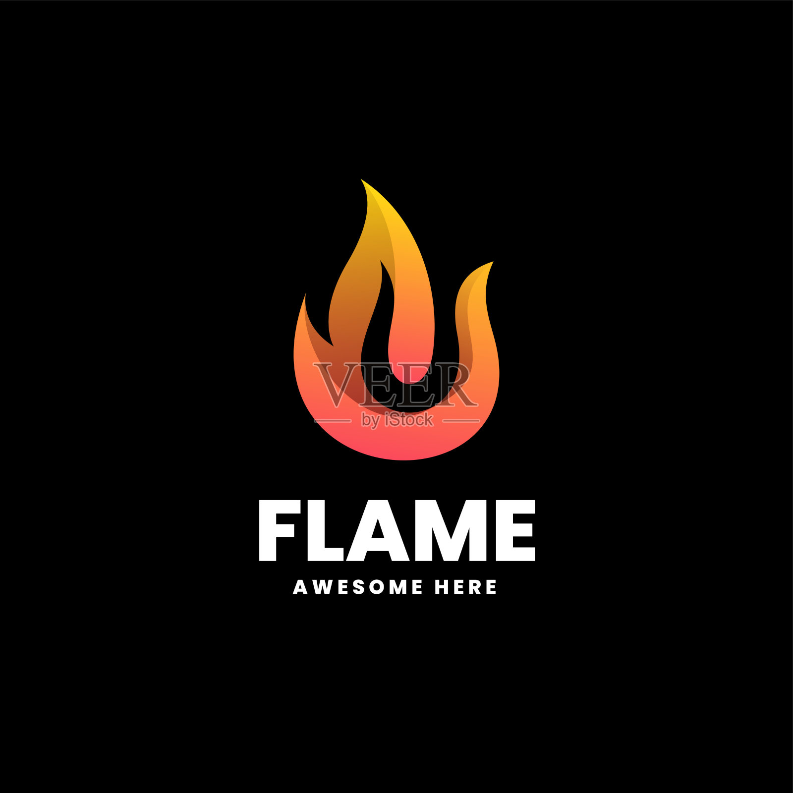 矢量插图火焰渐变彩色风格。设计元素图片