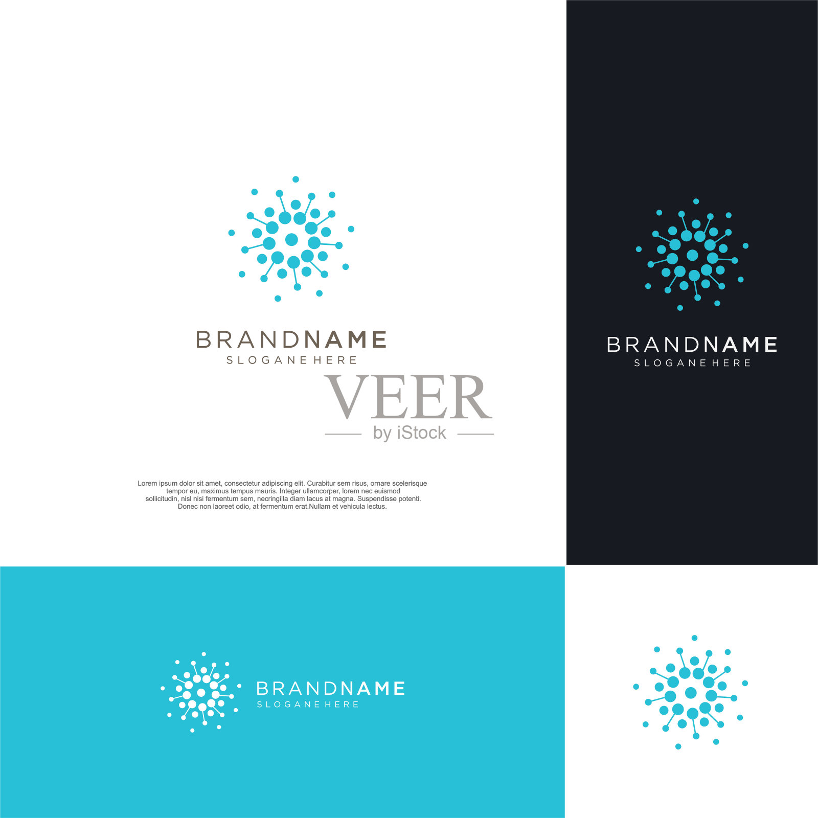 点技术圆形状设计矢量股票。圆形圆形流形状的现代图标为高级分析数据库符号。人工智能标志的发展。连接的点插画图片素材