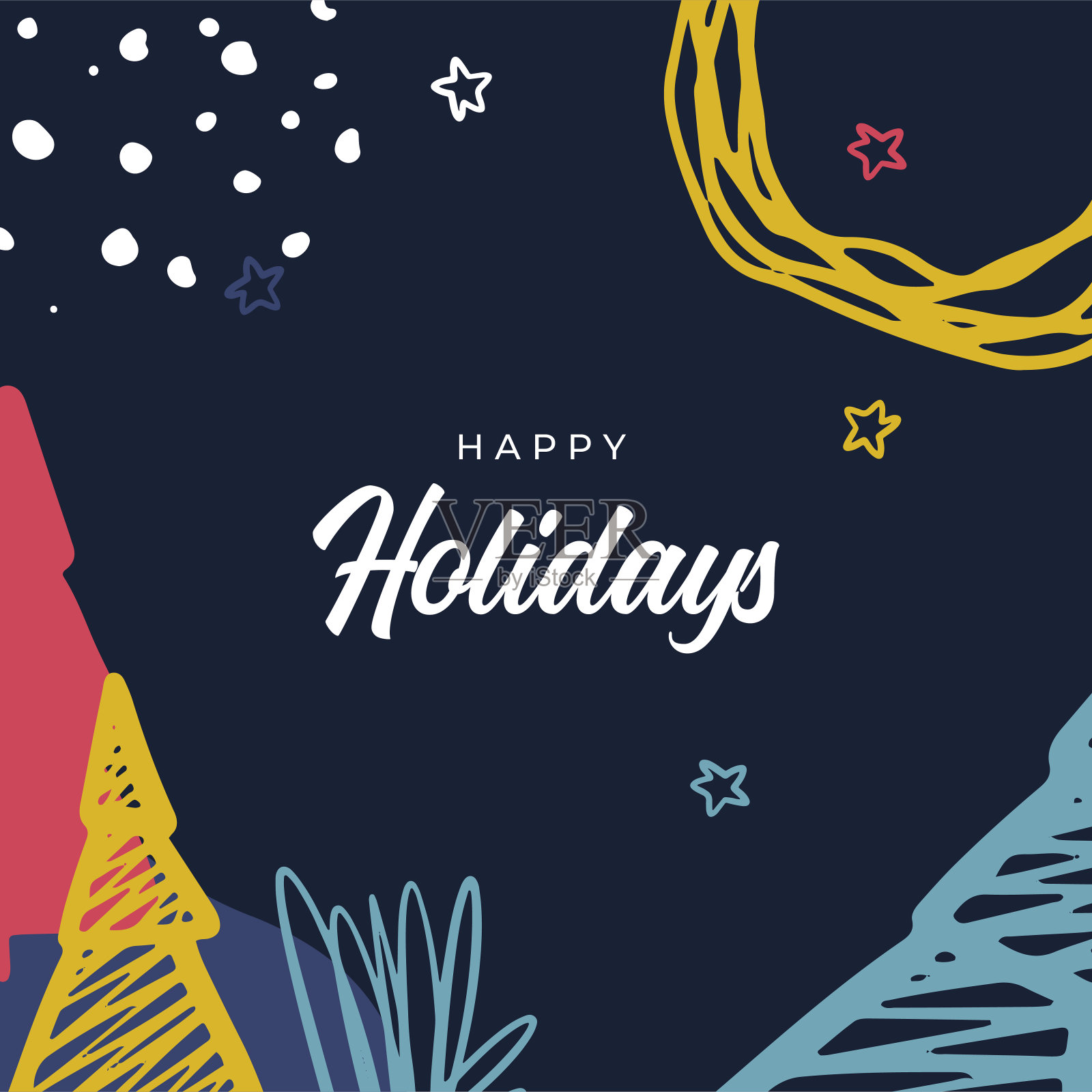 圣诞贺卡快乐。时尚抽象广场冬季假期艺术模板。新年快乐季节贺卡。适用于社交媒体发布、移动应用、横幅设计和网页/互联网广告。设计模板素材