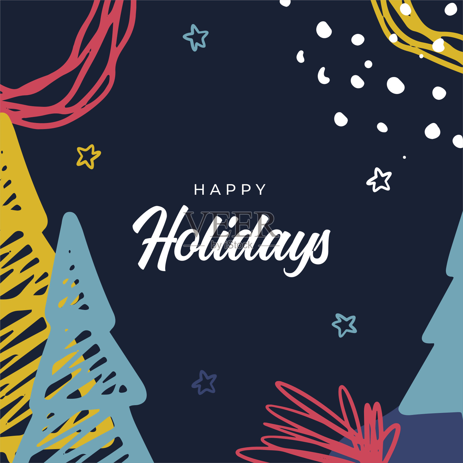 圣诞贺卡快乐。时尚抽象广场冬季假期艺术模板。新年快乐季节贺卡。适用于社交媒体发布、移动应用、横幅设计和网页/互联网广告。设计模板素材