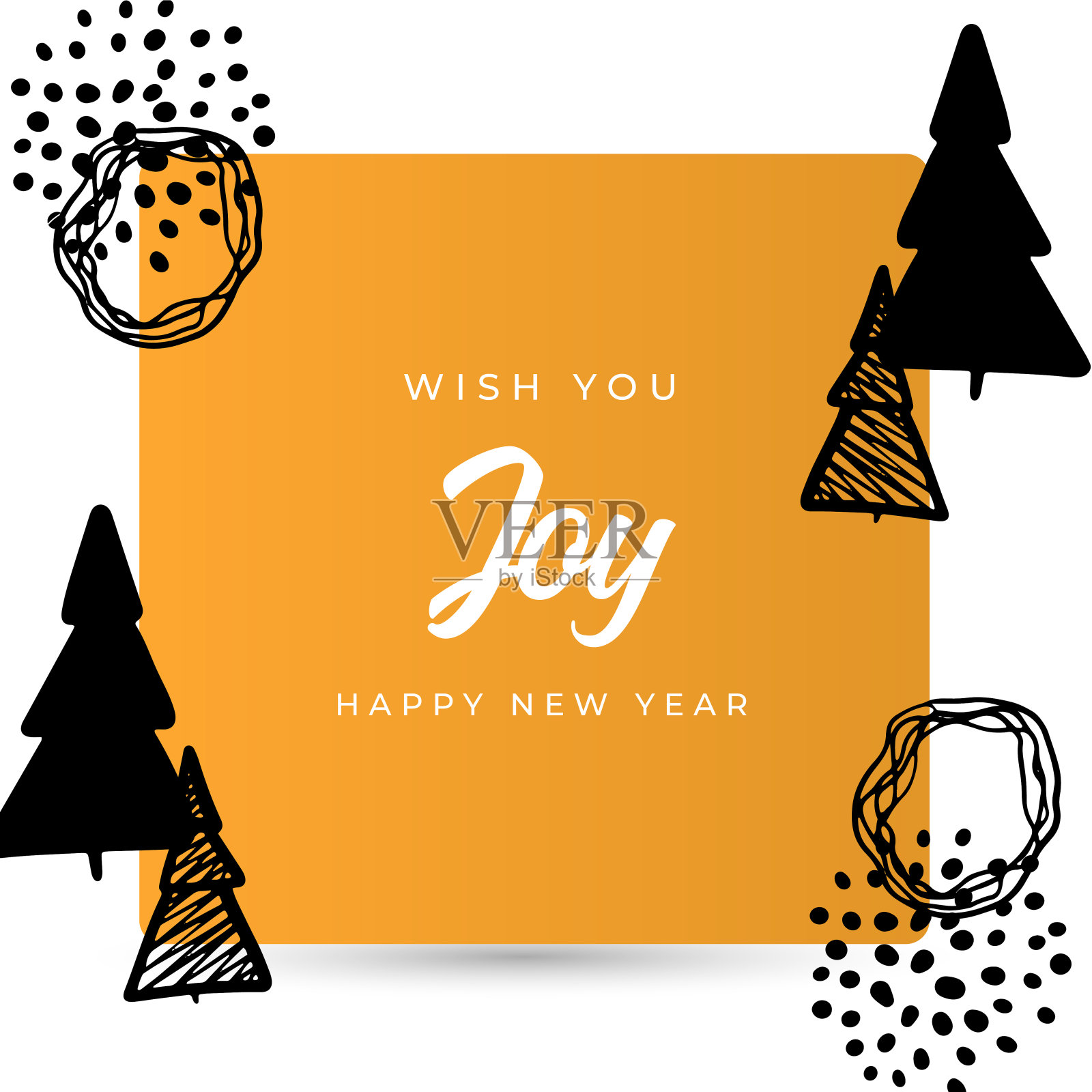 圣诞贺卡快乐。时尚的广场冬季假期艺术模板。新年贺卡。适合社交媒体发布，移动应用，横幅设计和网页，互联网广告。设计模板素材