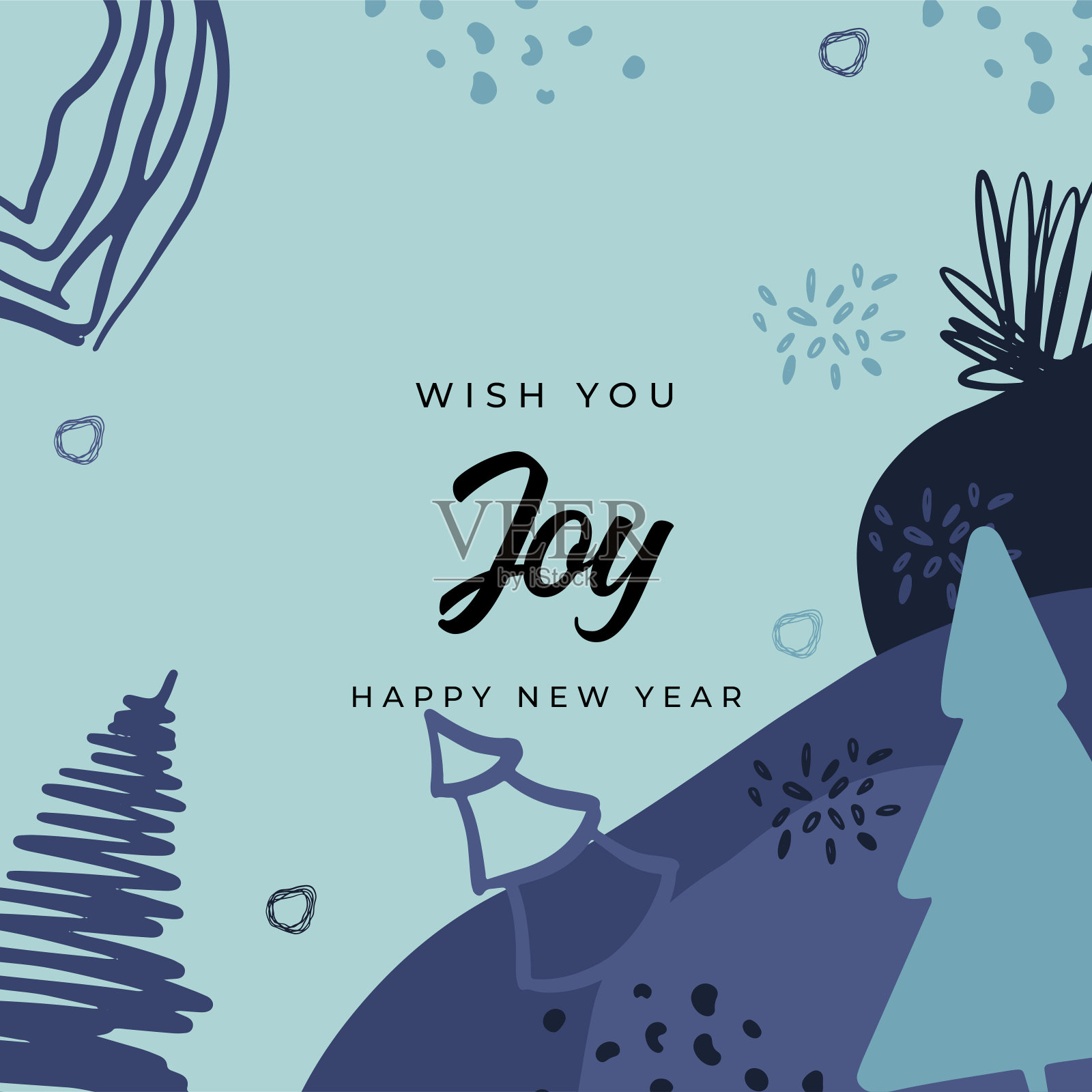 圣诞贺卡快乐。时尚抽象广场冬季假期艺术模板。新年快乐季节贺卡。适用于社交媒体发布、移动应用、横幅设计和网页/互联网广告。设计模板素材