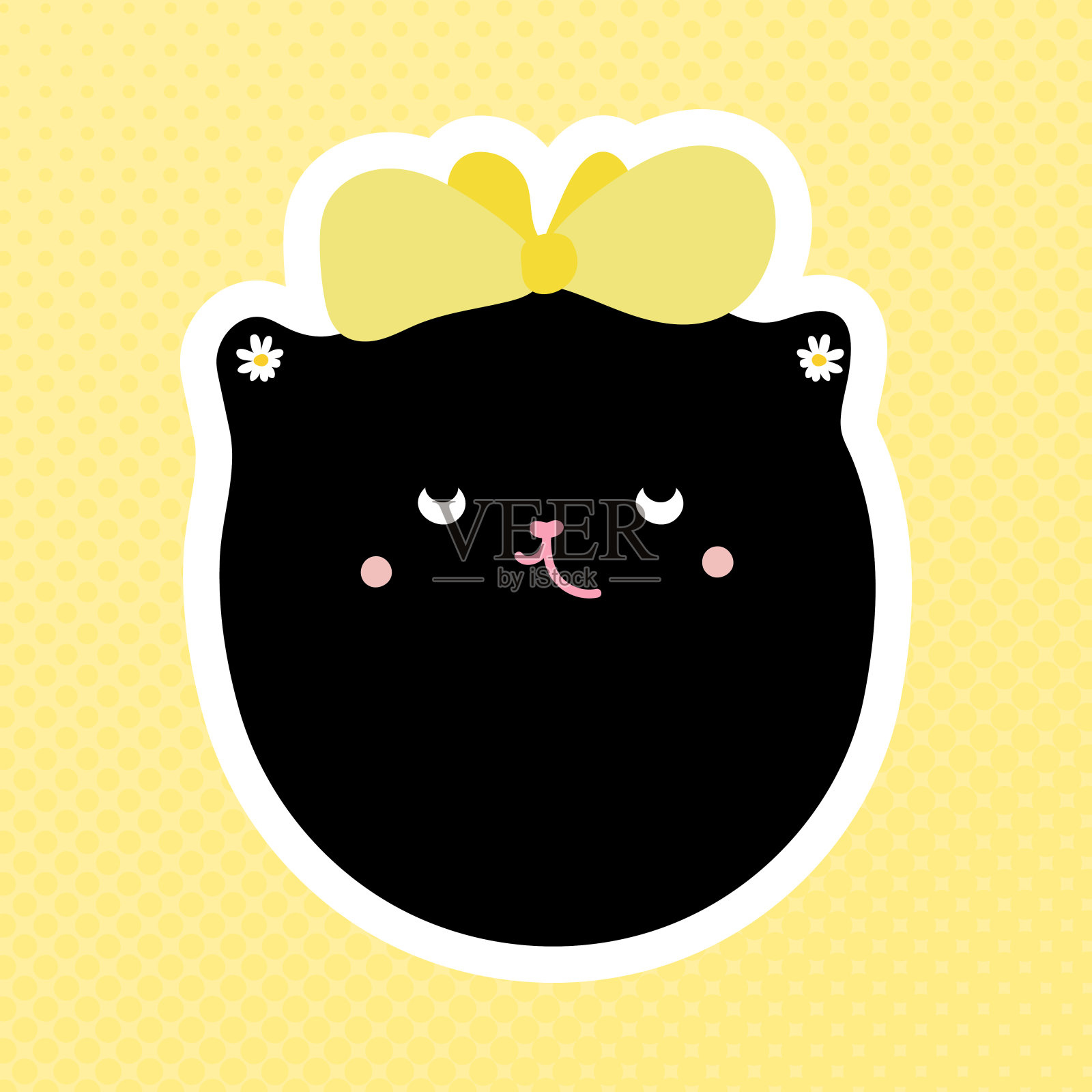 猫滑稽的脸。孤立在光背景。为标签，卡片，海报，环保袋和服装的概念。设计元素图片